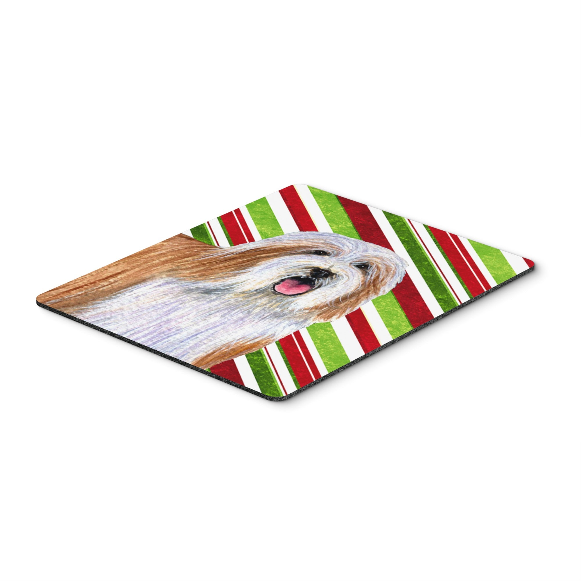 Caroline'S Treasures Bearded Collie Candy Cane Holiday Christmas Mouse Pad/Hot Pad/Trivet (Lh9240Mp)