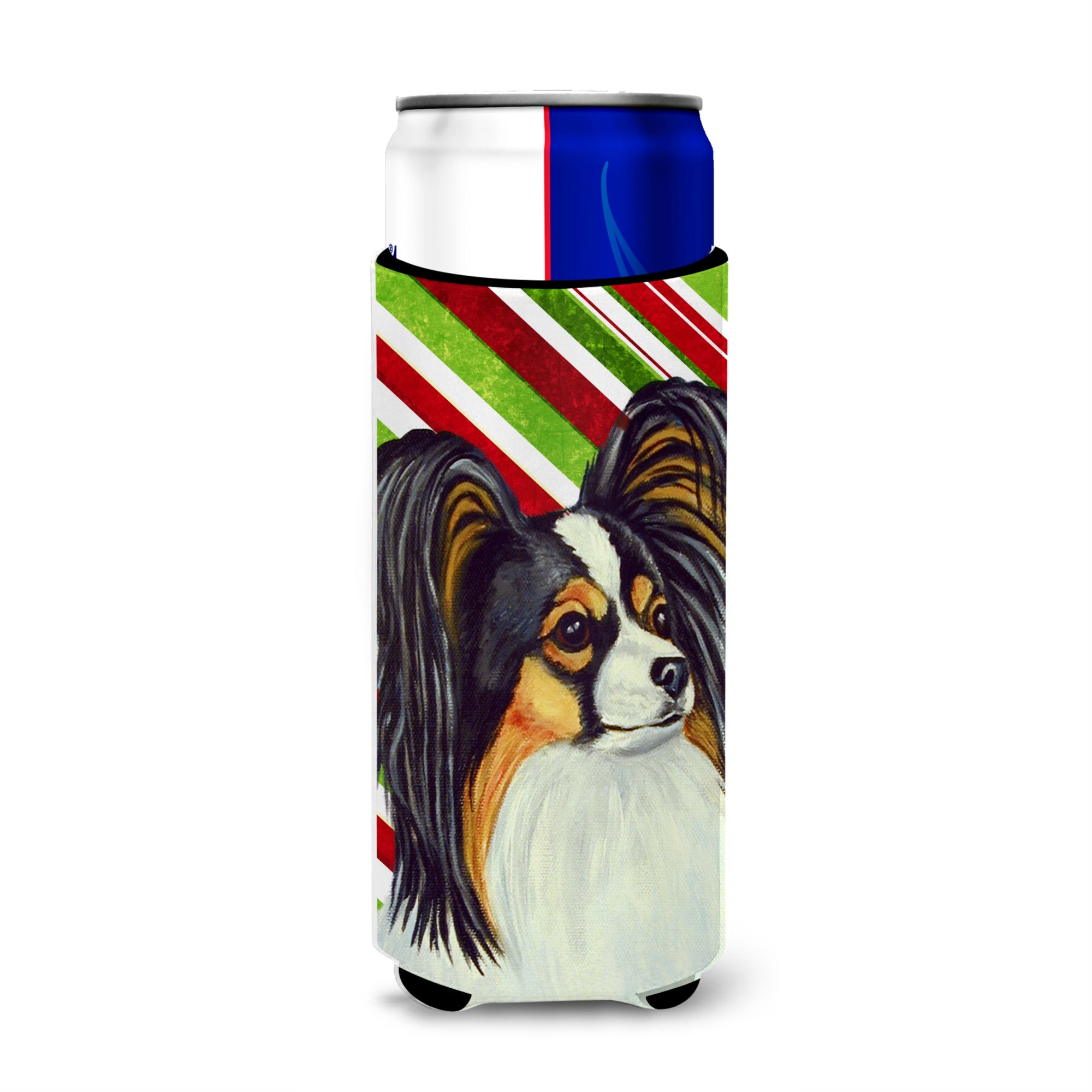 Papillon Candy Cane Holiday Christmas Ultra Beverage Insulators For Slim Cans Lh9255Muk