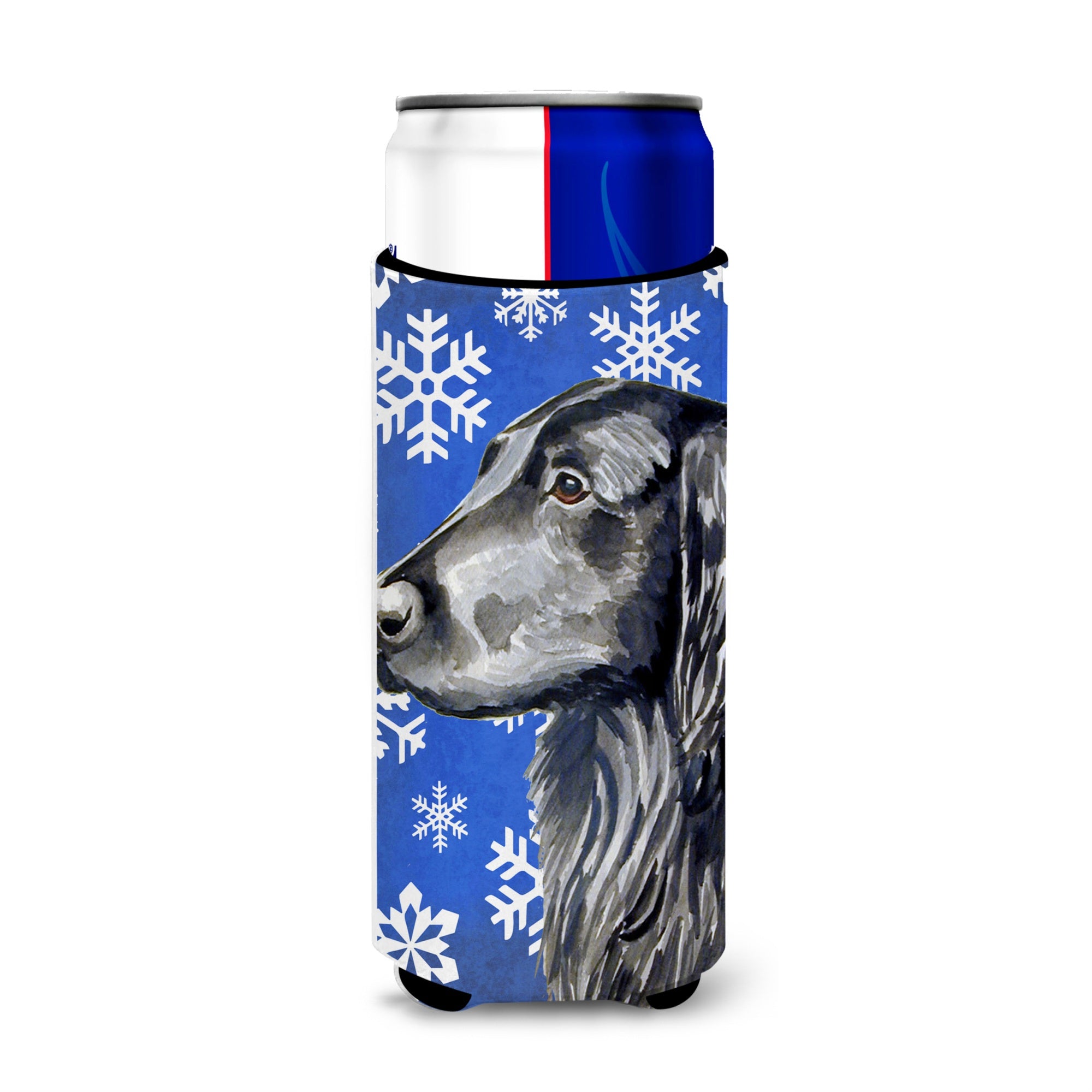 Flat Coated Retriever Winter Snowflakes Holiday Ultra Beverage Insulators For Slim Cans Lh9276Muk