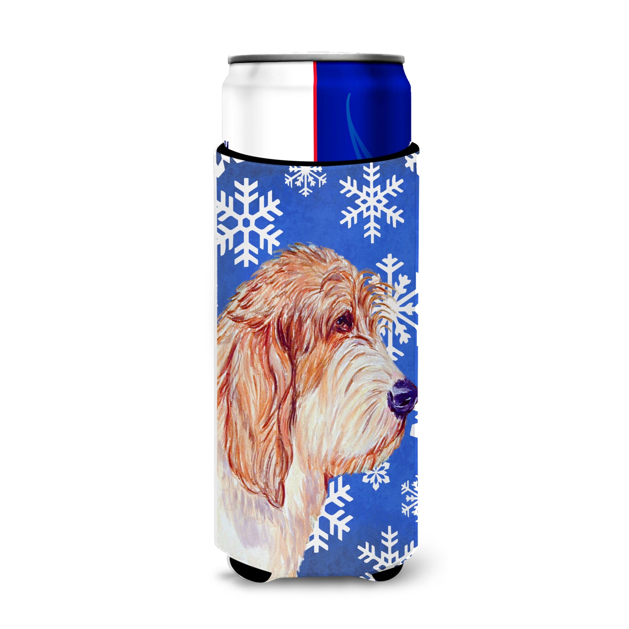 Petit Basset Griffon Vendeen Winter Snowflakes Holiday Ultra Beverage Insulators For Slim Cans Lh9307Muk