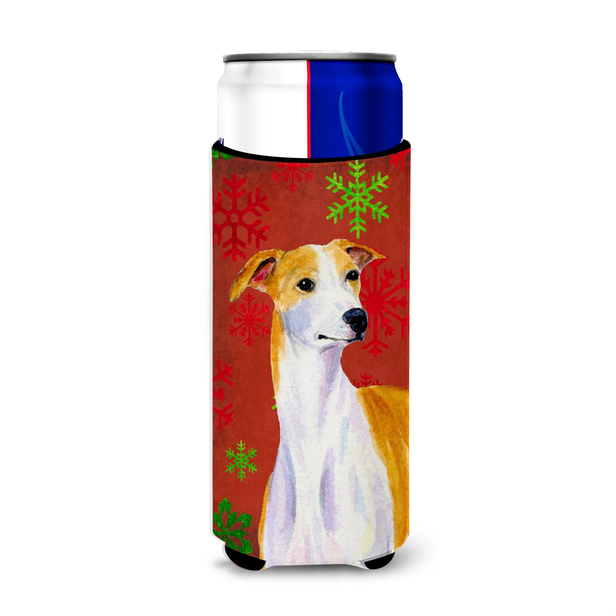 Whippet Red And Green Snowflakes Holiday Christmas Ultra Beverage Insulators For Slim Cans Lh9328Muk