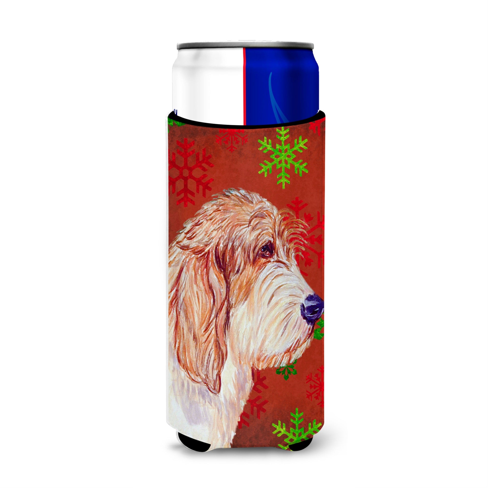 Petit Basset Griffon Vendeen Red Green Snowflake Christmas Ultra Beverage Insulators For Slim Cans Lh9352Muk