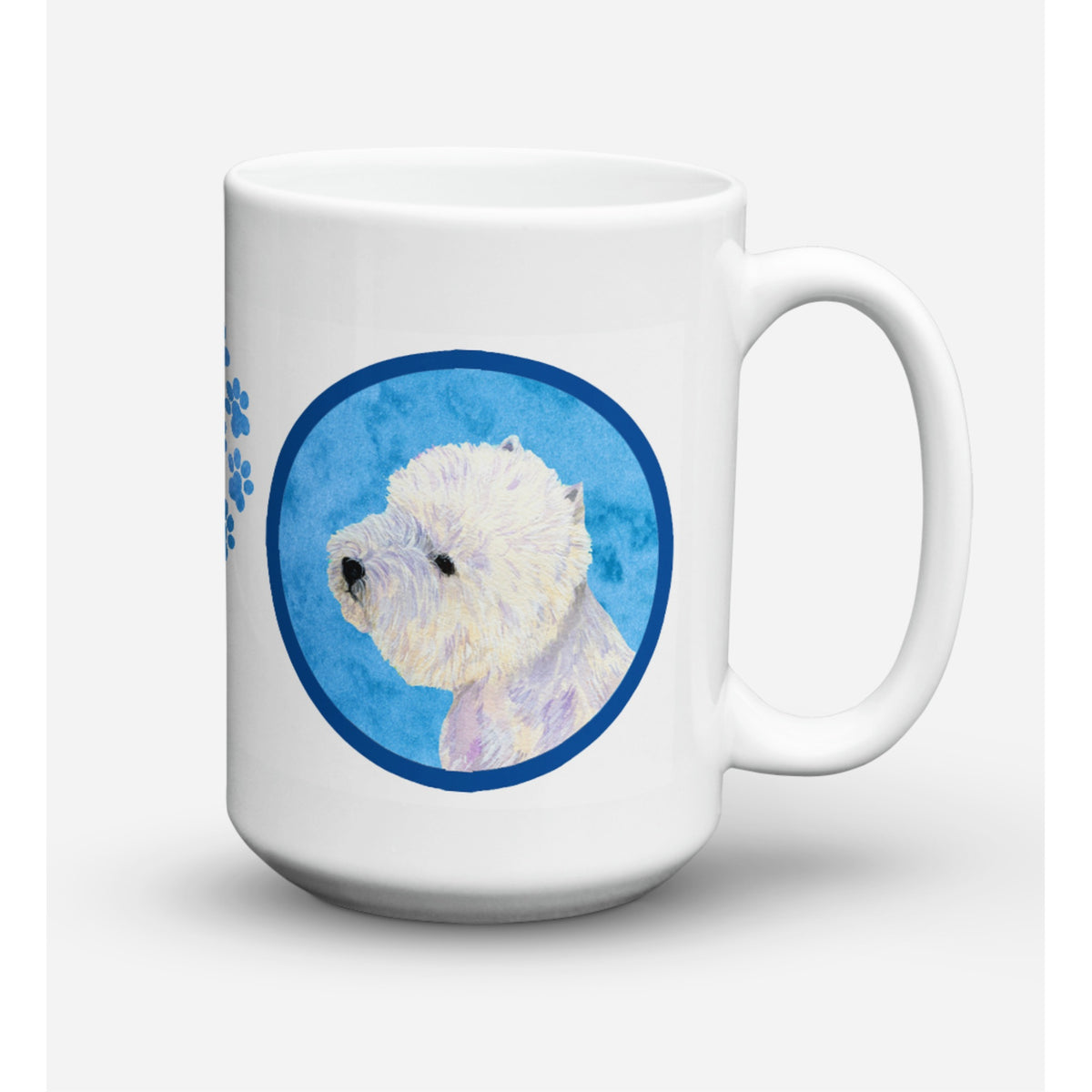 Caroline'S Treasures Lh9360Bu-Cm15 Westie Dishwasher Safe Microwavable Ceramic Coffee Mug, 15 Oz, Multicolor