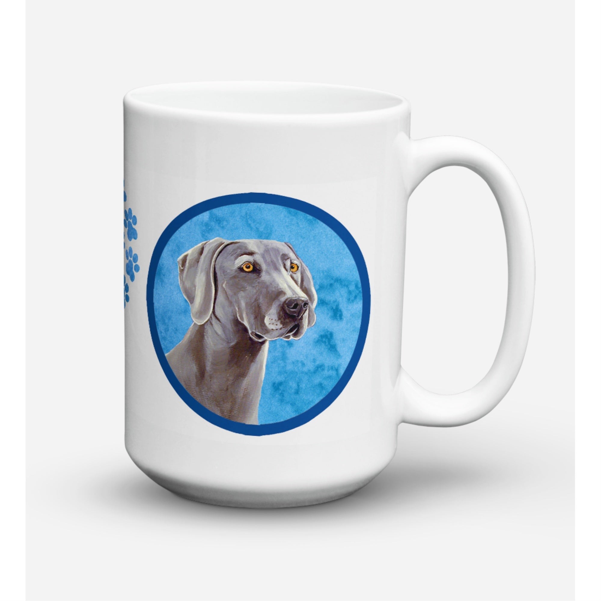Caroline'S Treasures Lh9386Bu-Cm15 Weimaraner Microwavable Ceramic Coffee Mug, 15 Oz, Multicolor
