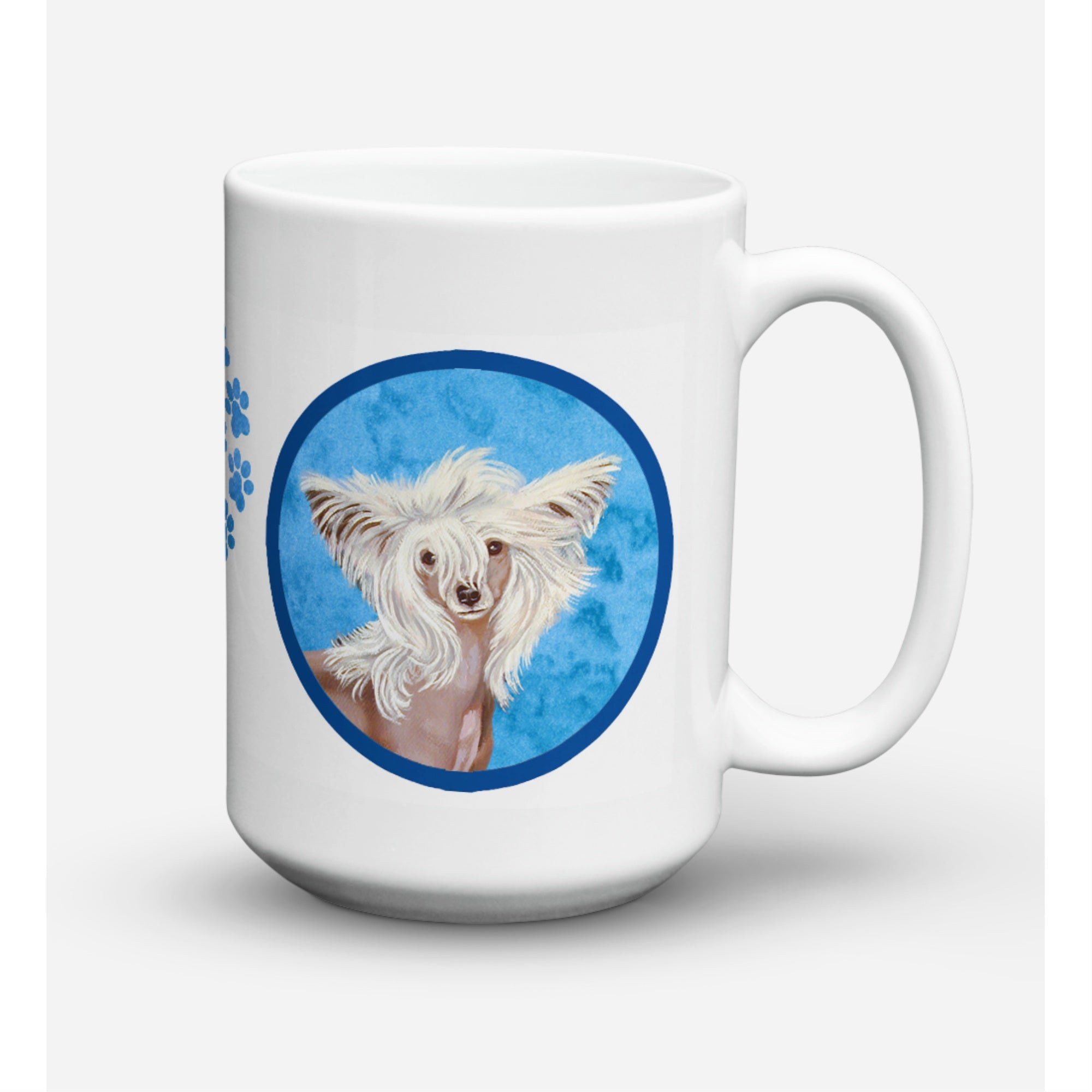 Caroline'S Treasures Lh9392Bu-Cm15 Chinese Crested Microwavable Ceramic Coffee Mug, 15 Oz, Multicolor