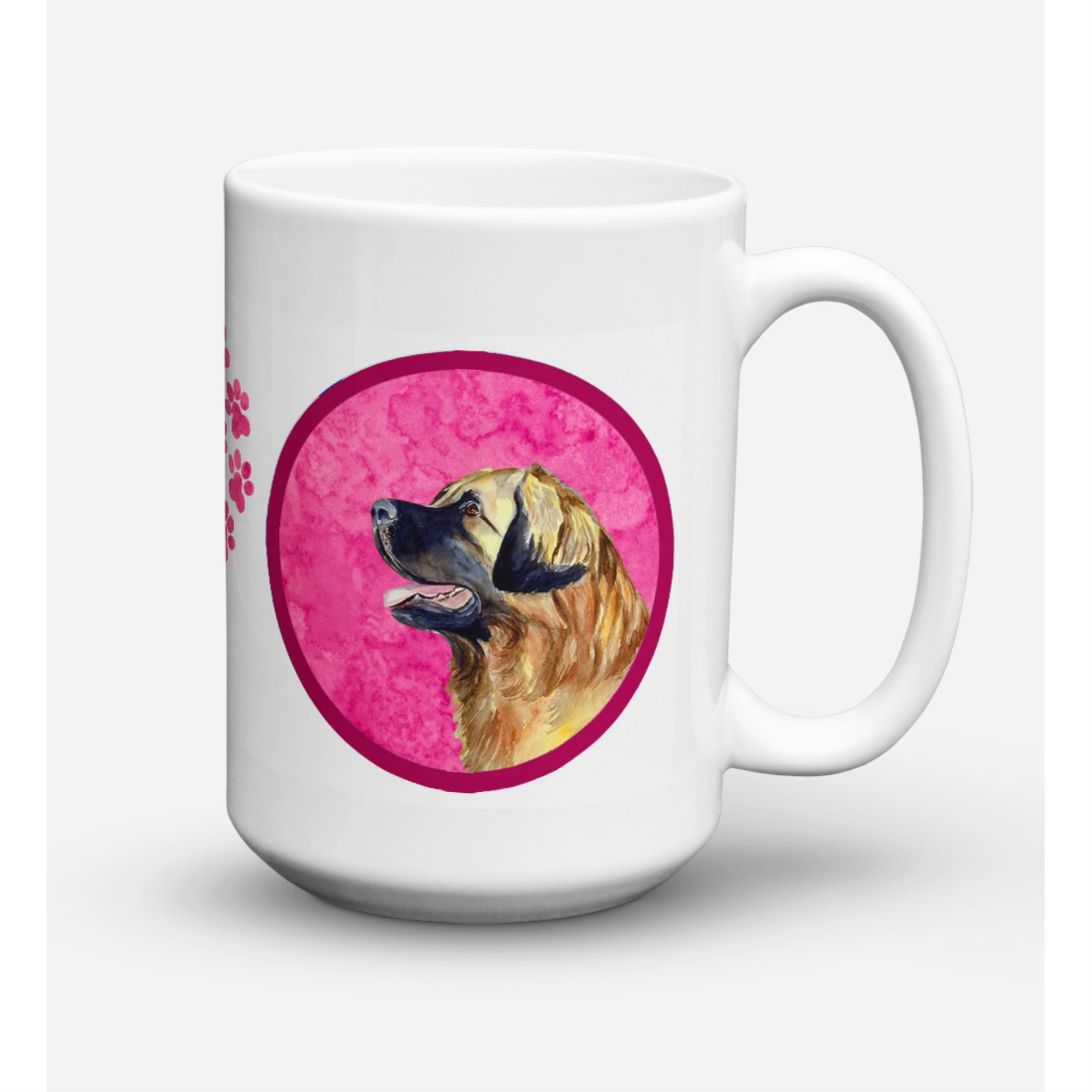 Caroline'S Treasures Lh9393Pk-Cm15 Leonberger Microwavable Ceramic Coffee Mug, 15 Oz, Multicolor