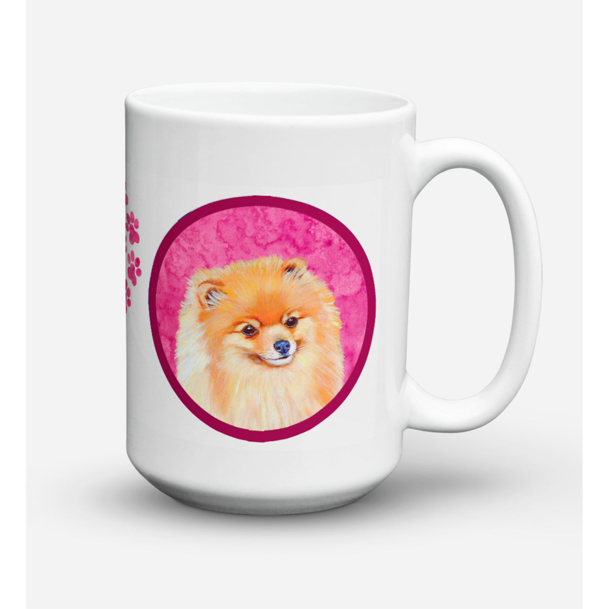 Caroline'S Treasures Lh9395Pk-Cm15 Pomeranian Microwavable Ceramic Coffee Mug, 15 Oz, Multicolor