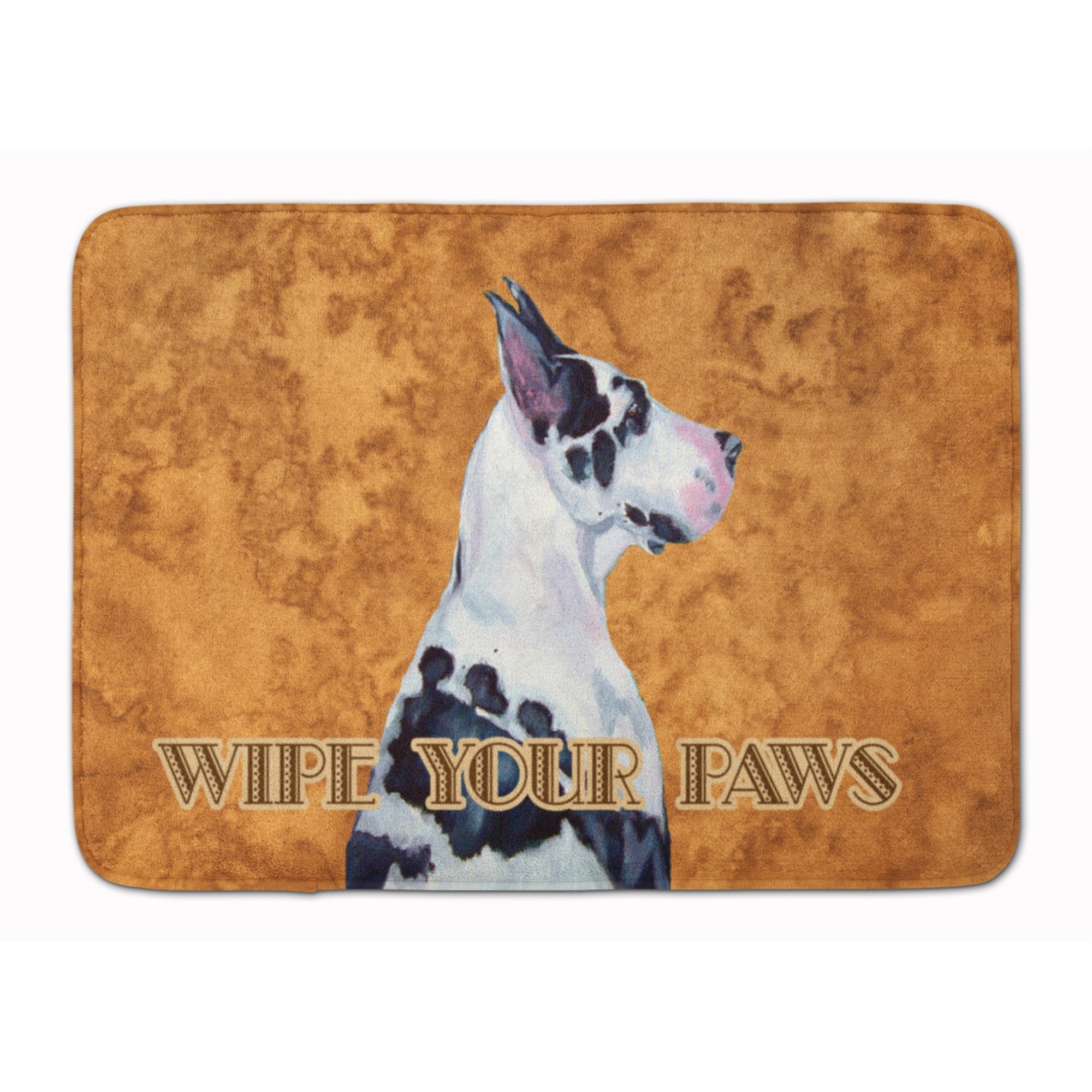 Caroline'S Treasures Harlequin Dane Wipe Your Paws Floor Mat, 19 X 27, Multicolor
