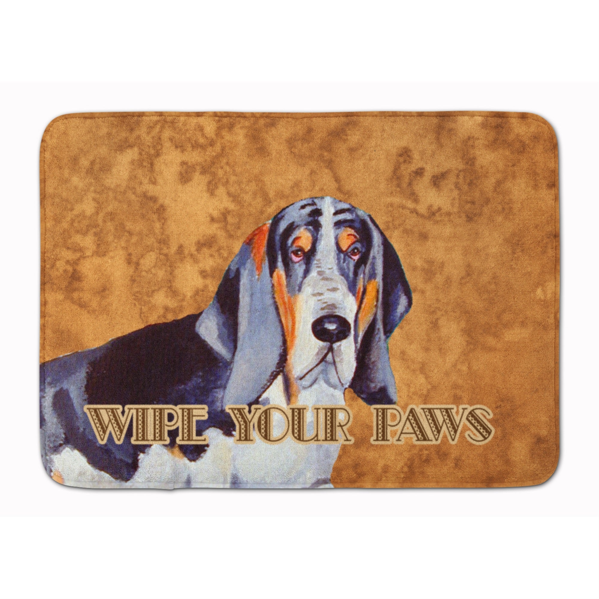 Caroline'S Treasures Basset Hound Wipe Your Paws Floor Mat, 19 X 27, Multicolor
