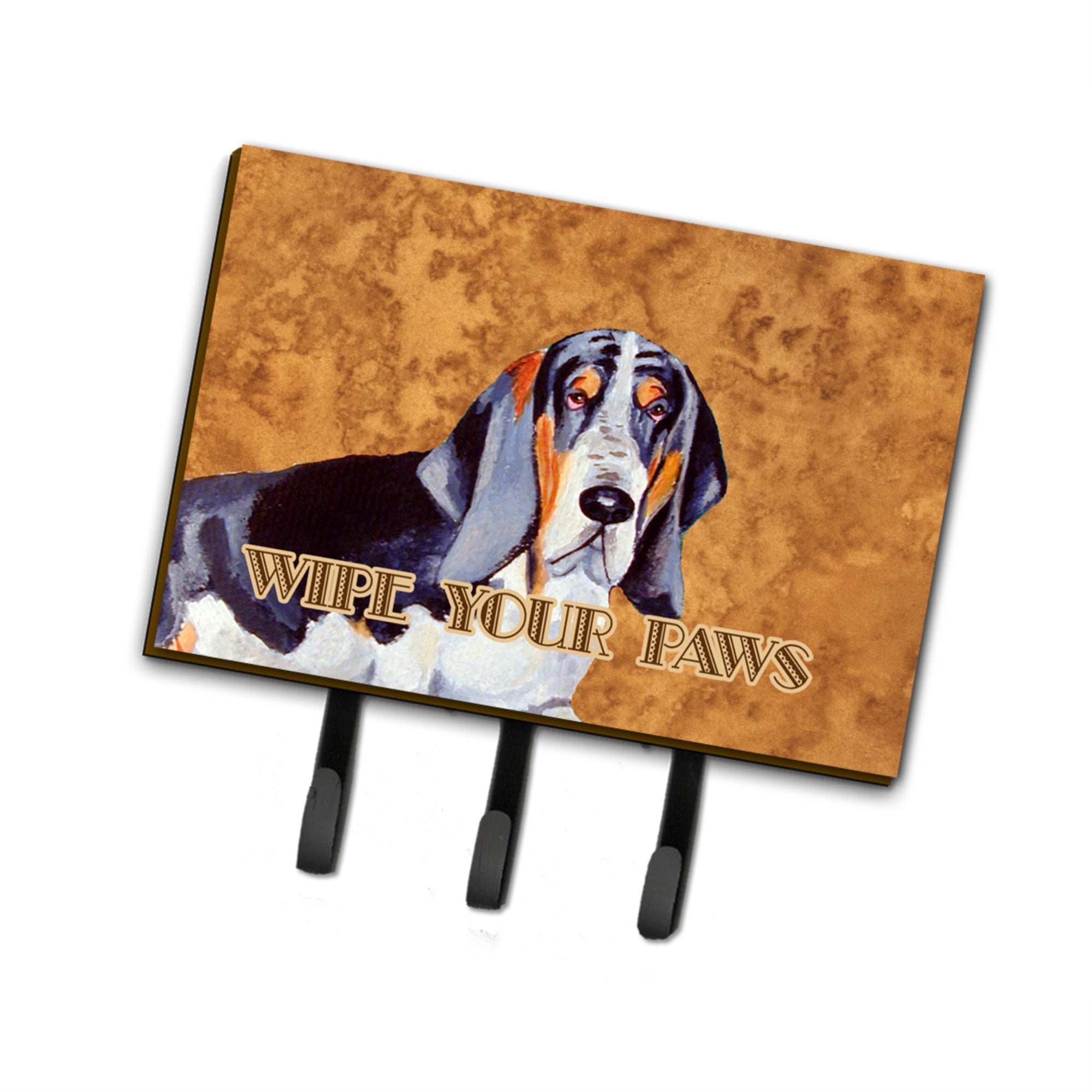 Caroline'S Treasures Lh9448Th68 Basset Hound Wipe Your Paws Leash Or Key Holder, Large, Multicolor
