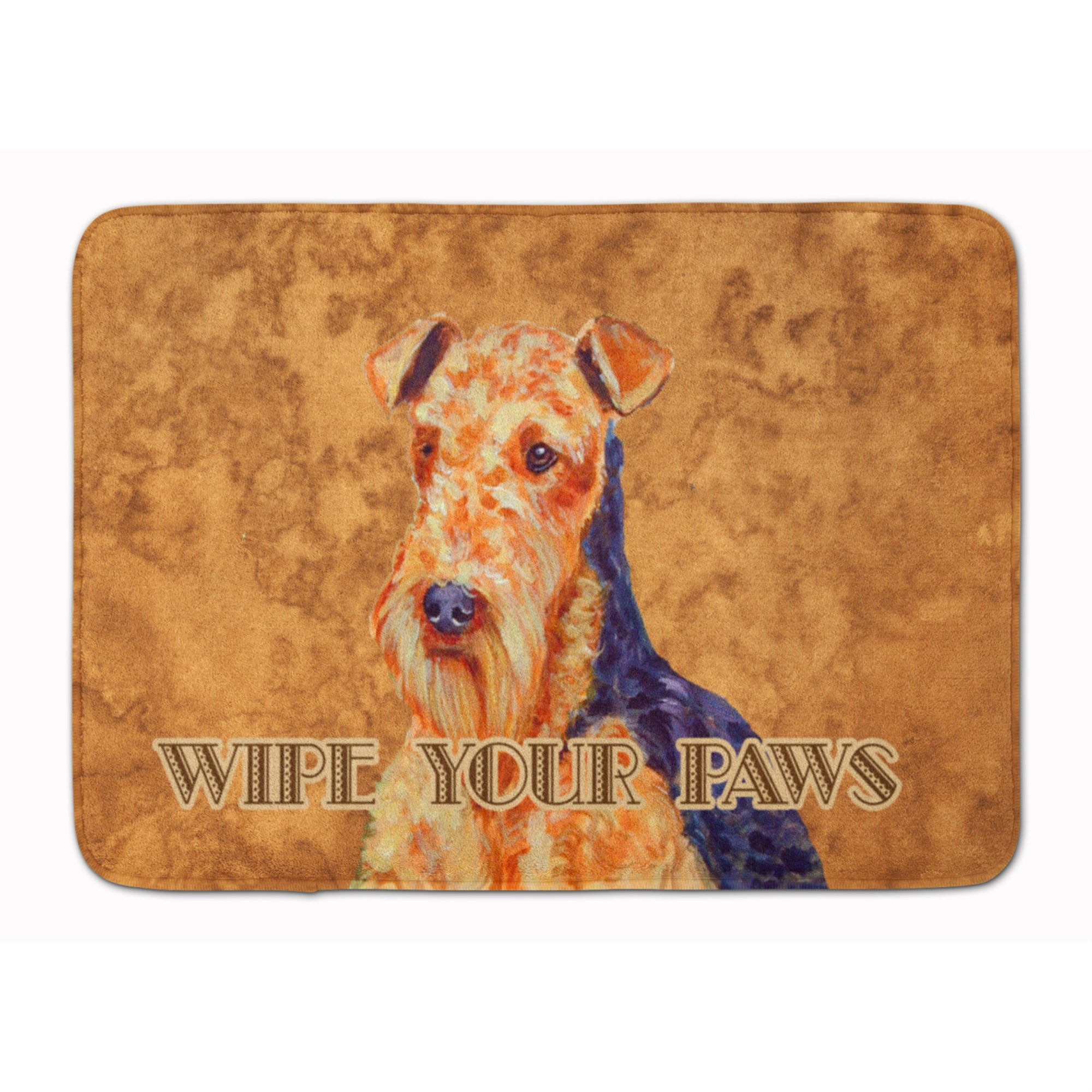 Caroline'S Treasures Airedale Wipe Your Paws Floor Mat, 19 X 27, Multicolor