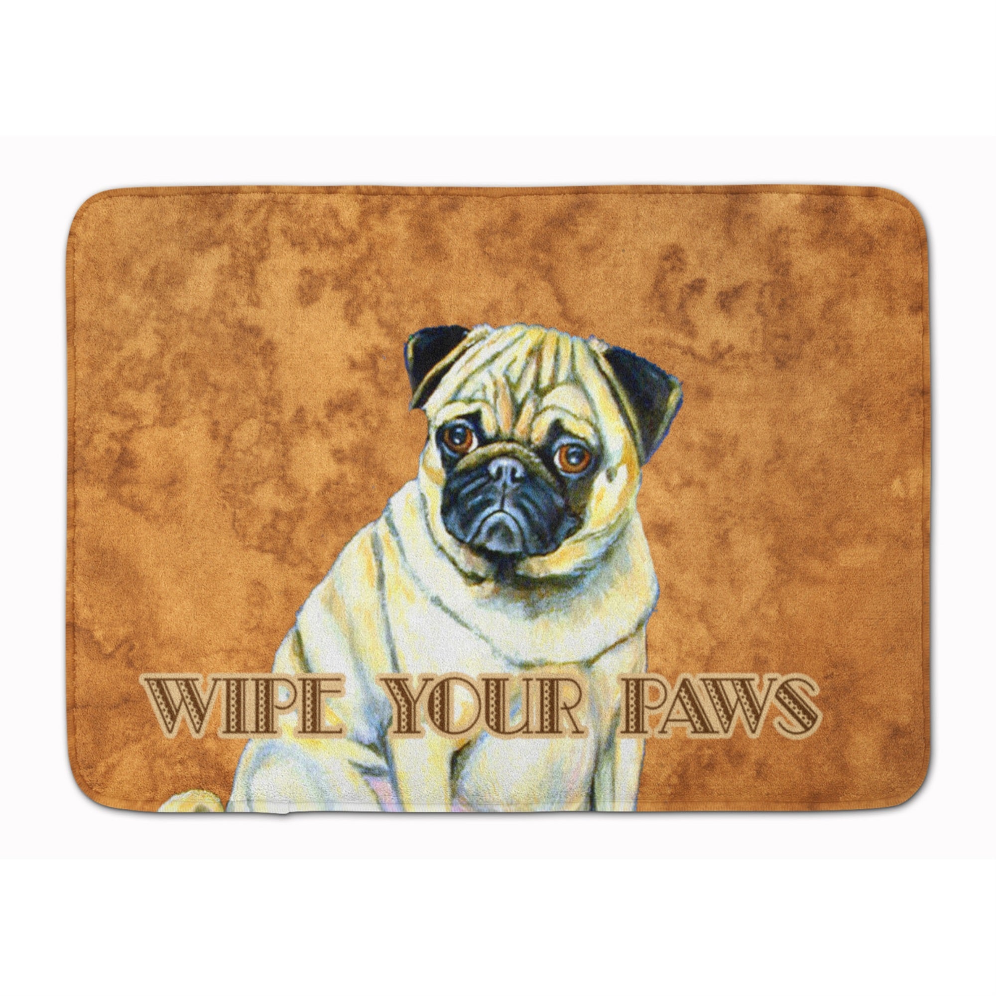 Caroline'S Treasures Fawn Pug Wipe Your Paws Floor Mat, 19 X 27, Multicolor