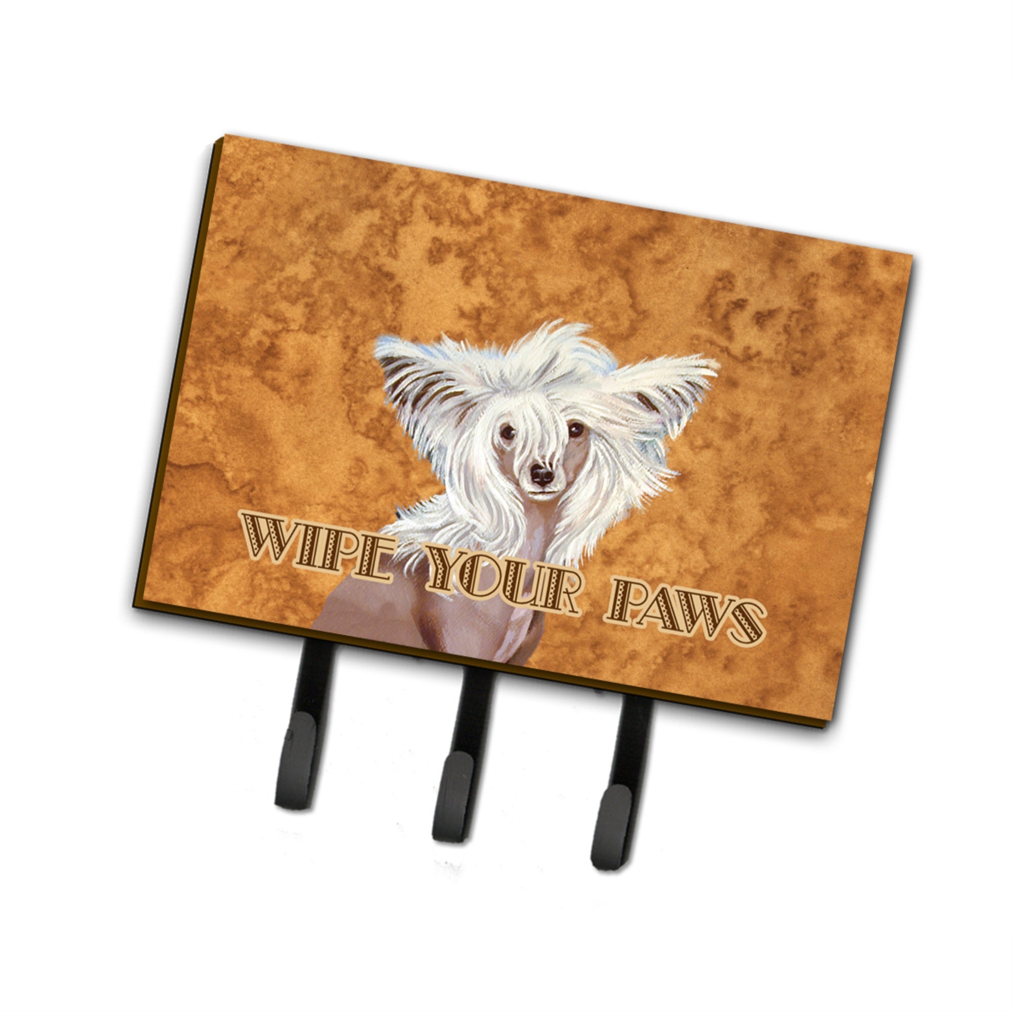 Caroline'S Treasures Lh9459Th68 Chinese Crested Wipe Your Paws Leash Or Key Holder, Large, Multicolor