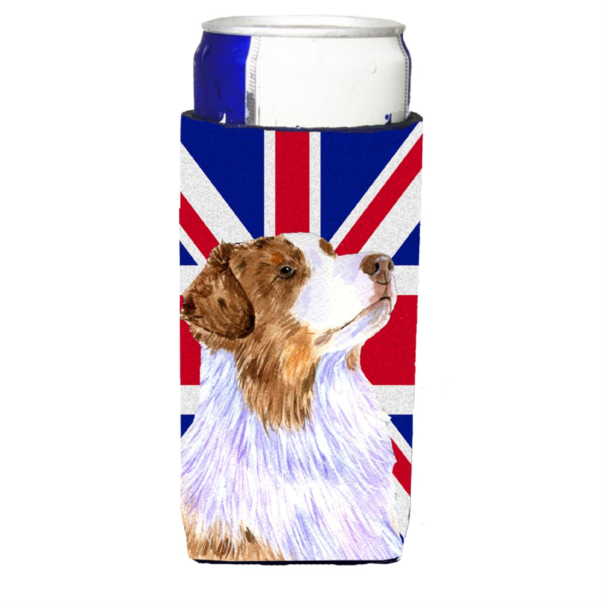 Australian Shepherd With English Union Jack British Flag Ultra Beverage Insulators For Slim Cans Lh9470Muk