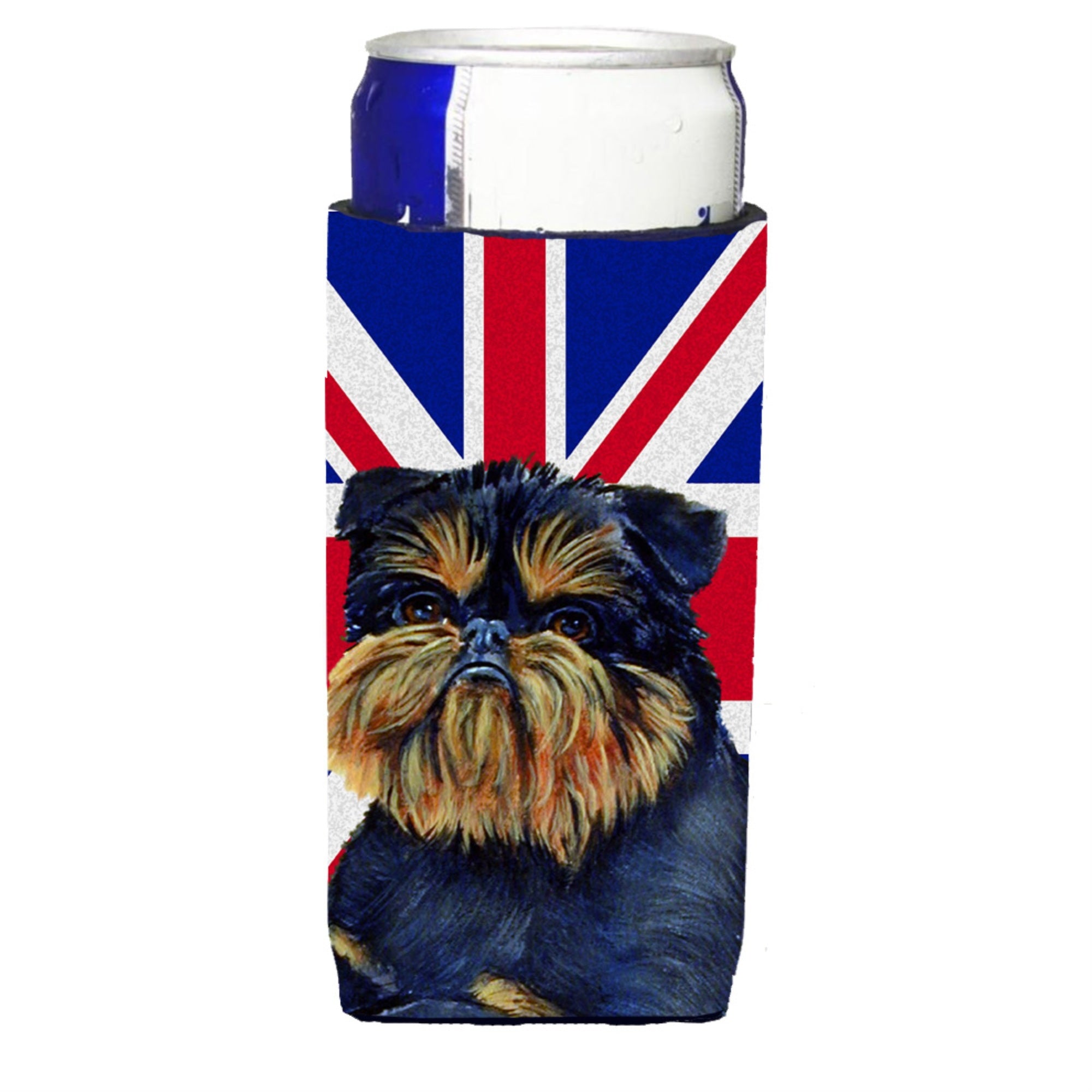 Brussels Griffon With English Union Jack British Flag Ultra Beverage Insulators For Slim Cans Lh9505Muk