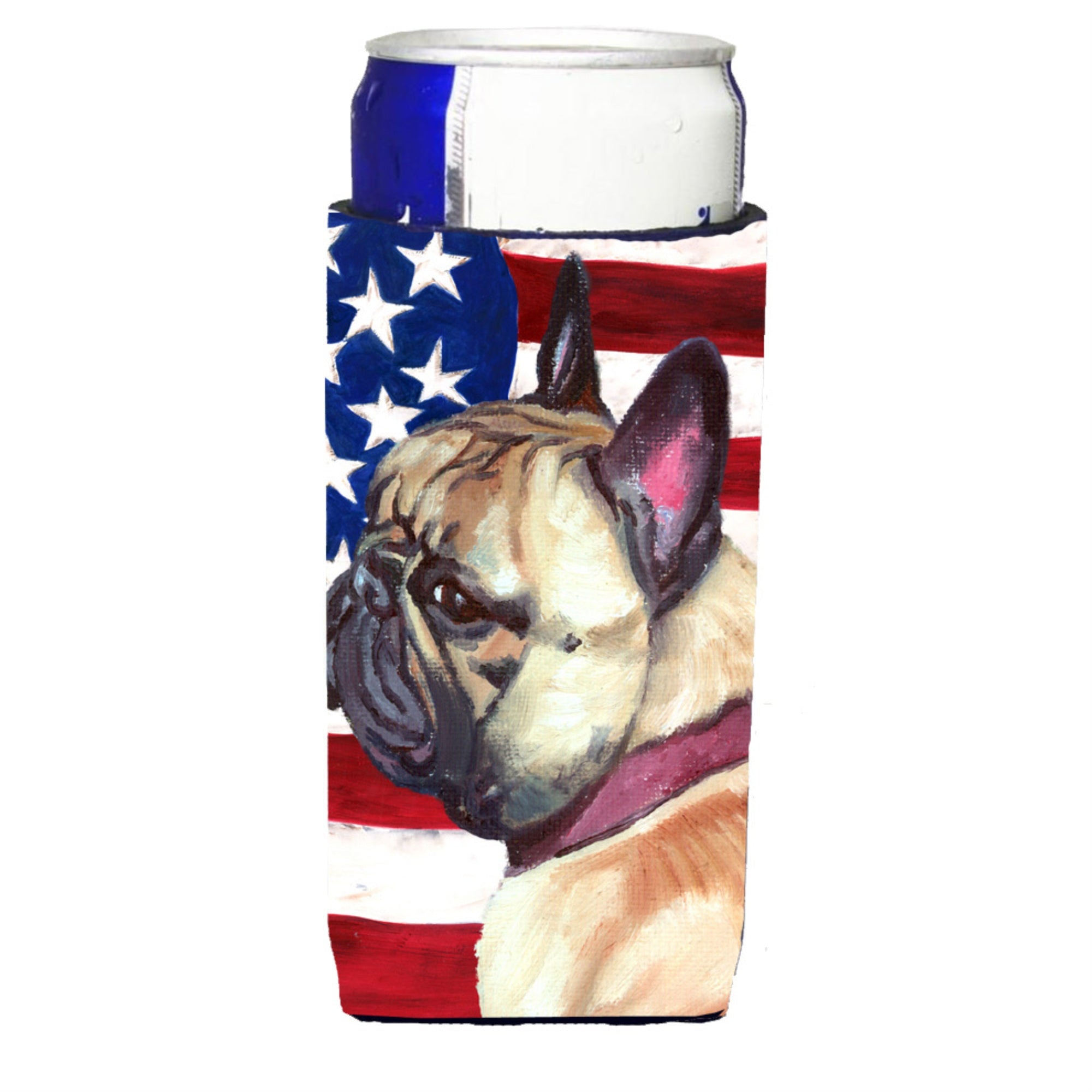 French Bulldog Frenchie Usa Patriotic American Flag Ultra Beverage Insulators For Slim Cans Lh9545Muk