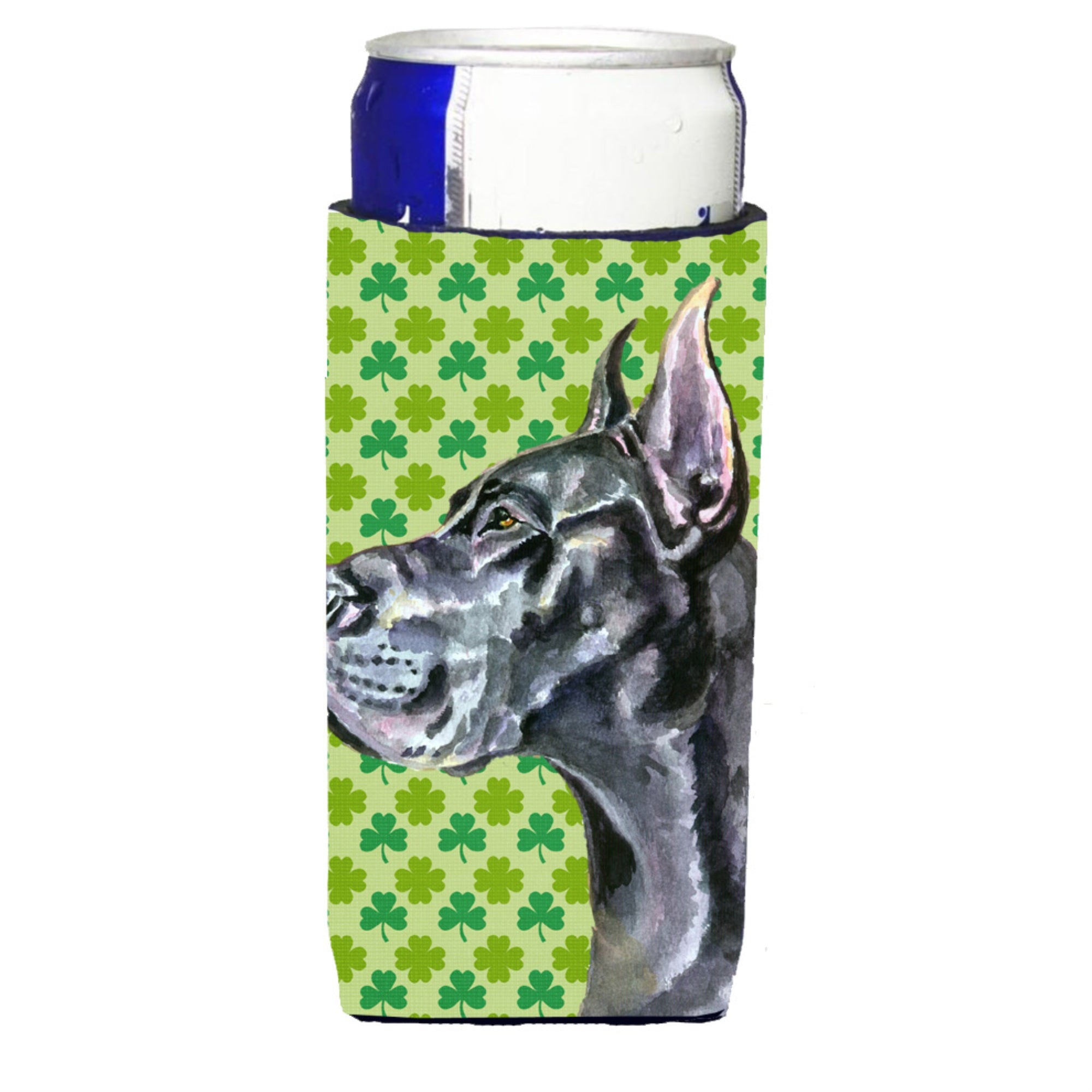 Black Great Dane St. Patrick'S Day Shamrock Ultra Beverage Insulators For Slim Cans Lh9571Muk