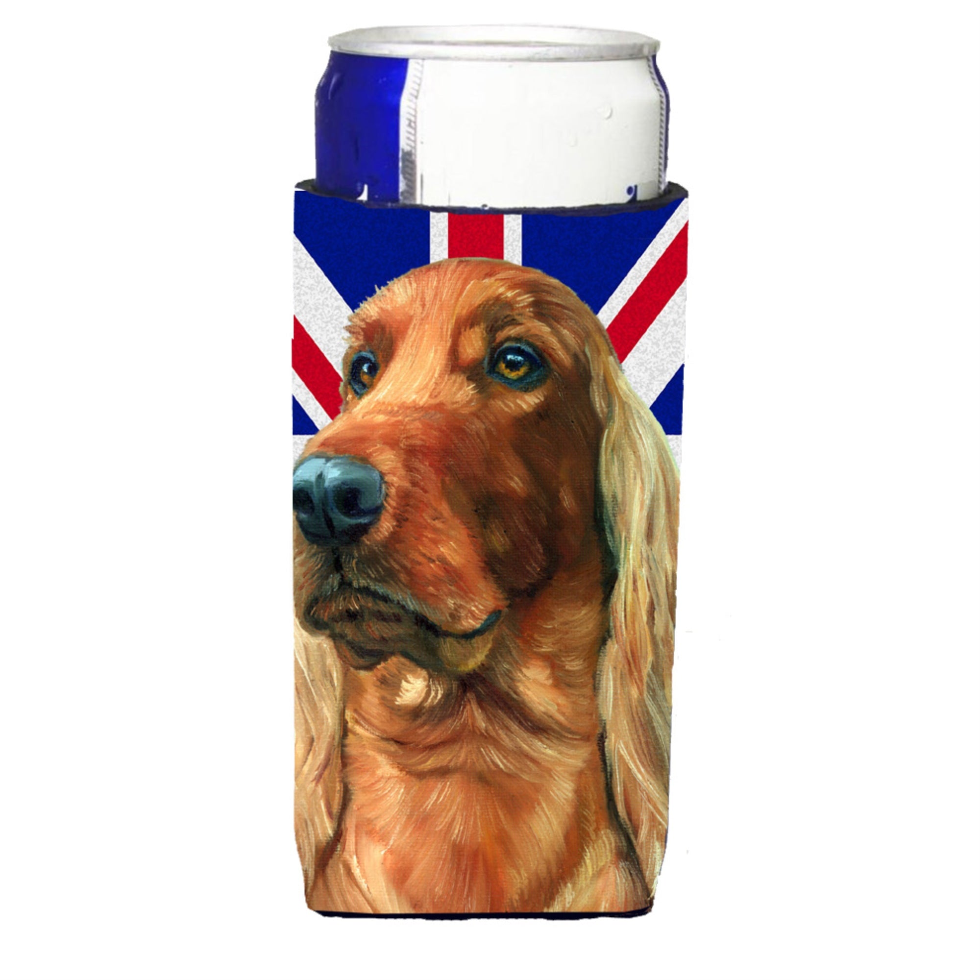 Irish Setter With English Union Jack British Flag Ultra Beverage Insulators For Slim Cans Lh9597Muk