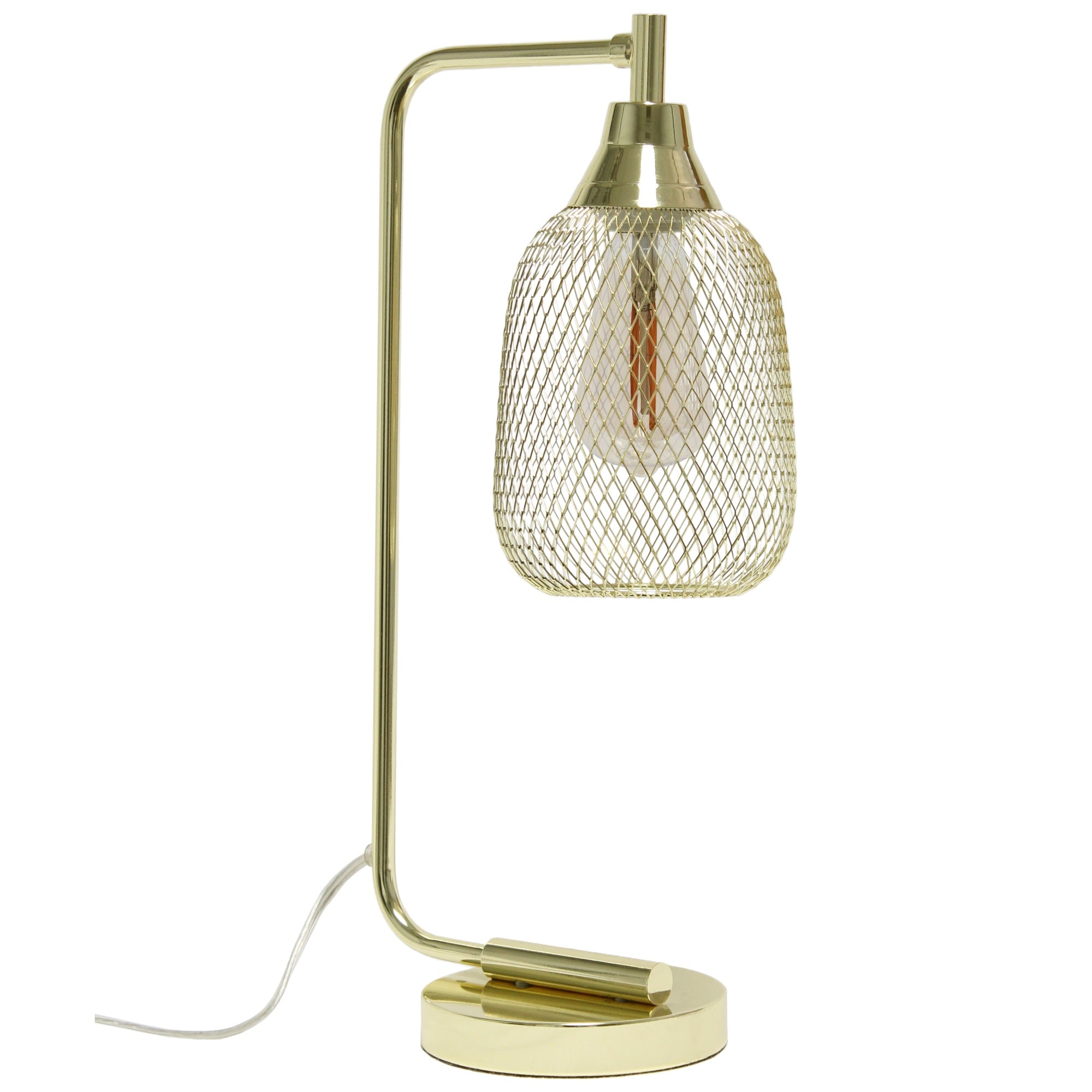 Industrial Mesh Desk Lamp, Gold