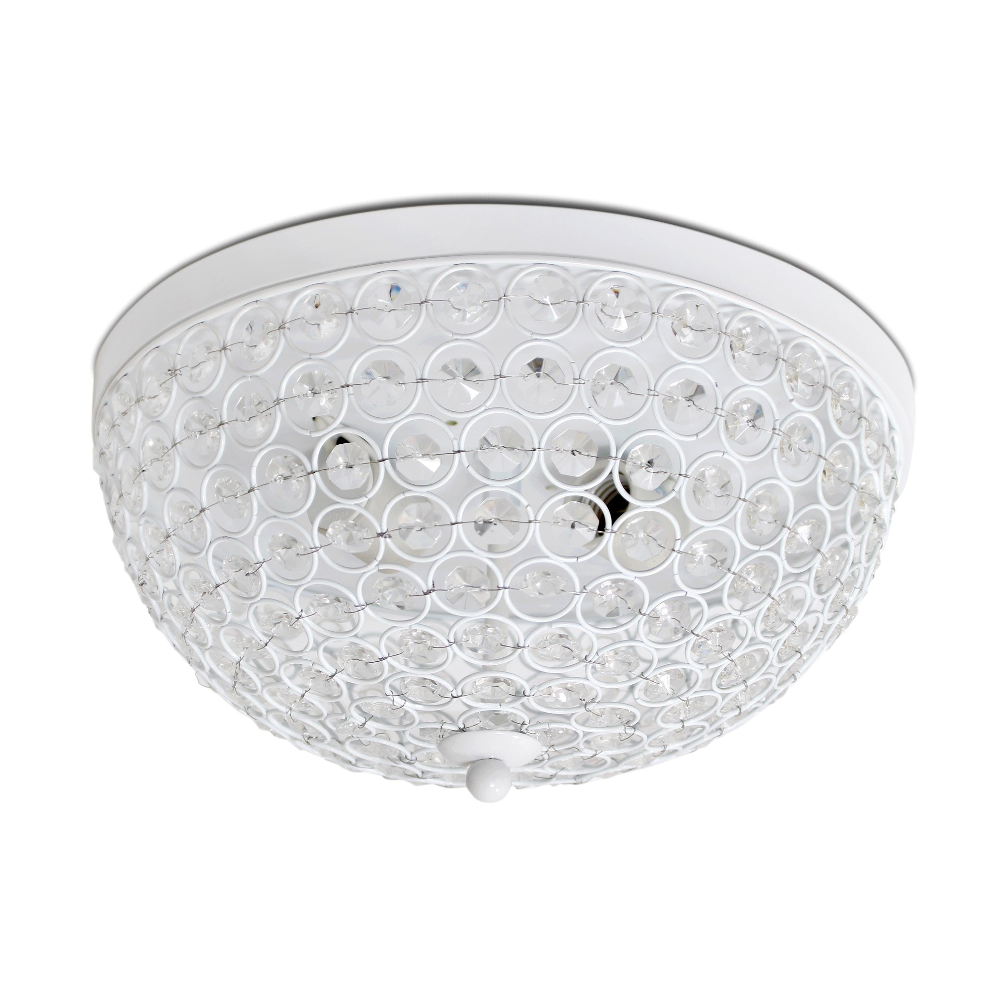 Lalia Home Crystal Glam 2 Light Ceiling Flush Mount, White