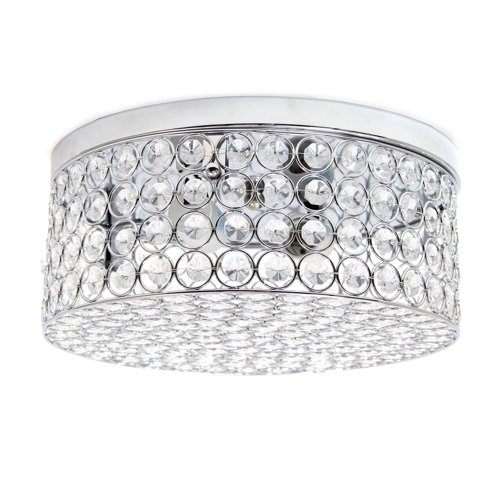 Lalia Home Glam 2 Light 12 Inch Round Flush Mount, Chrome
