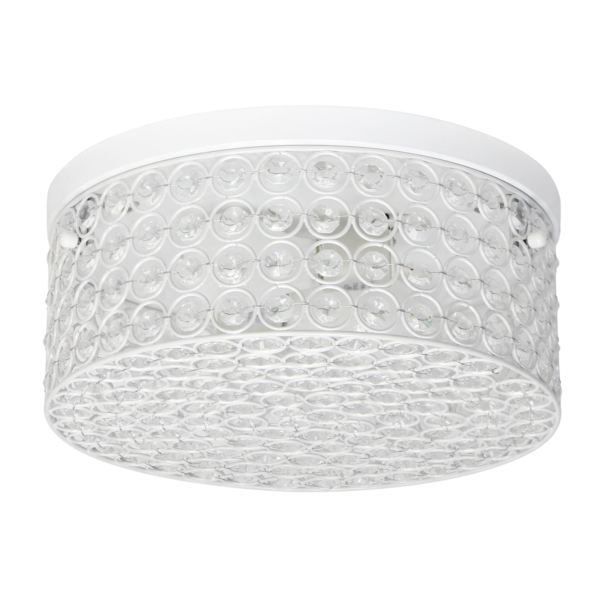 Lalia Home Glam 2 Light 12 Inch Round Flush Mount, White