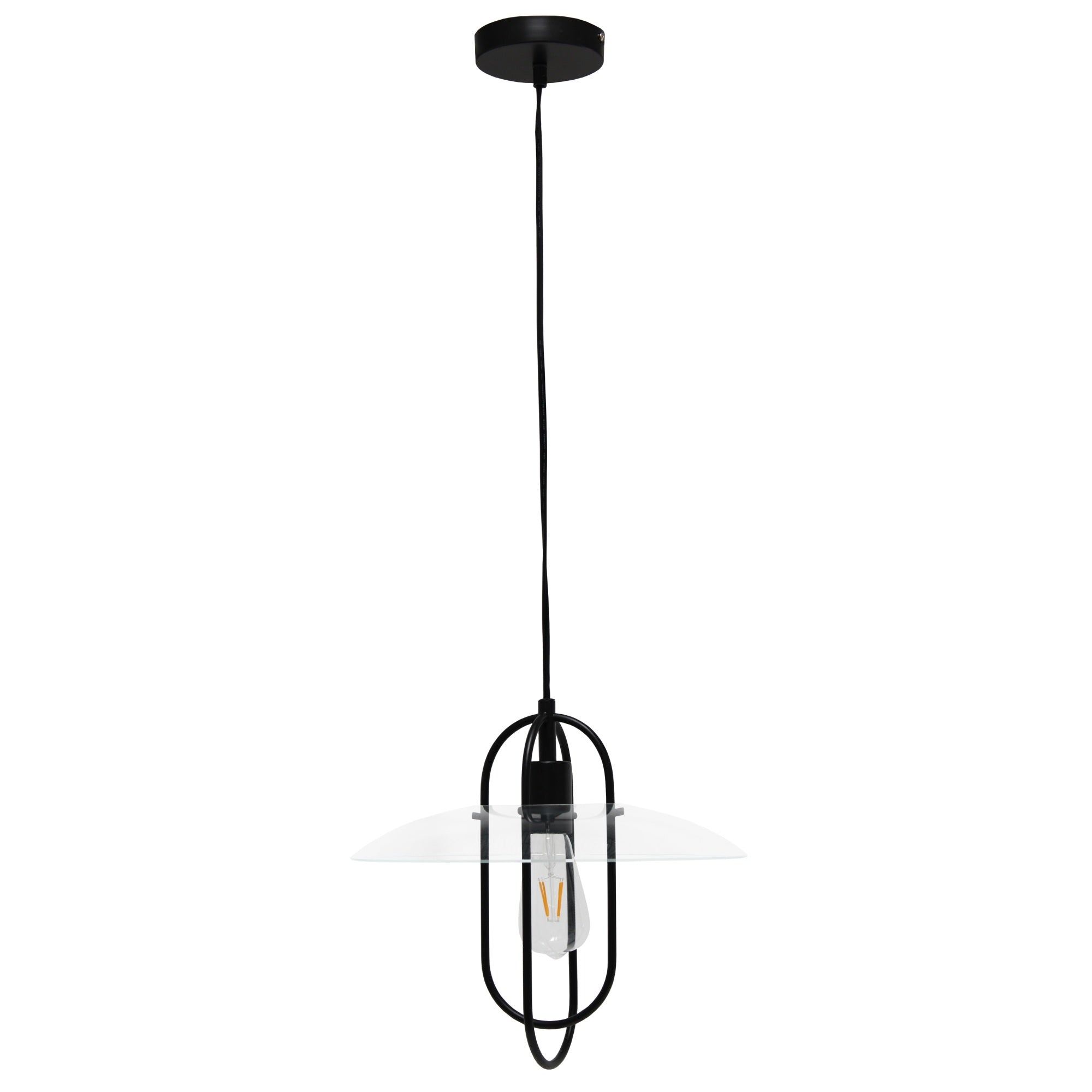 Lalia Home 1 Light Elongated Metal Pendant Light, Black