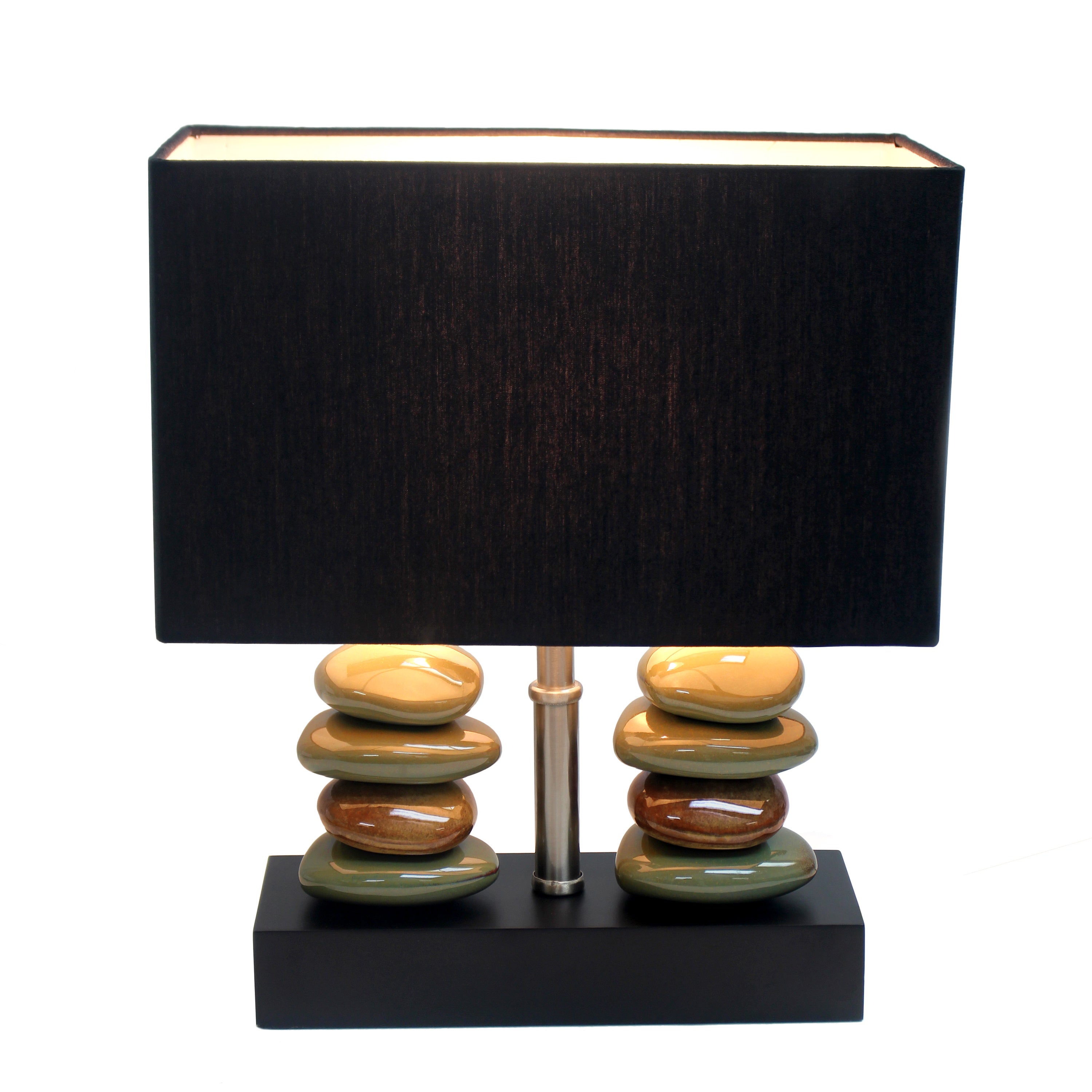 Lalia Home 14' Contemporary Tranquil Stone Table Lamp For Living Room, Office, Entryway, Nightstand, Dining Room, Black