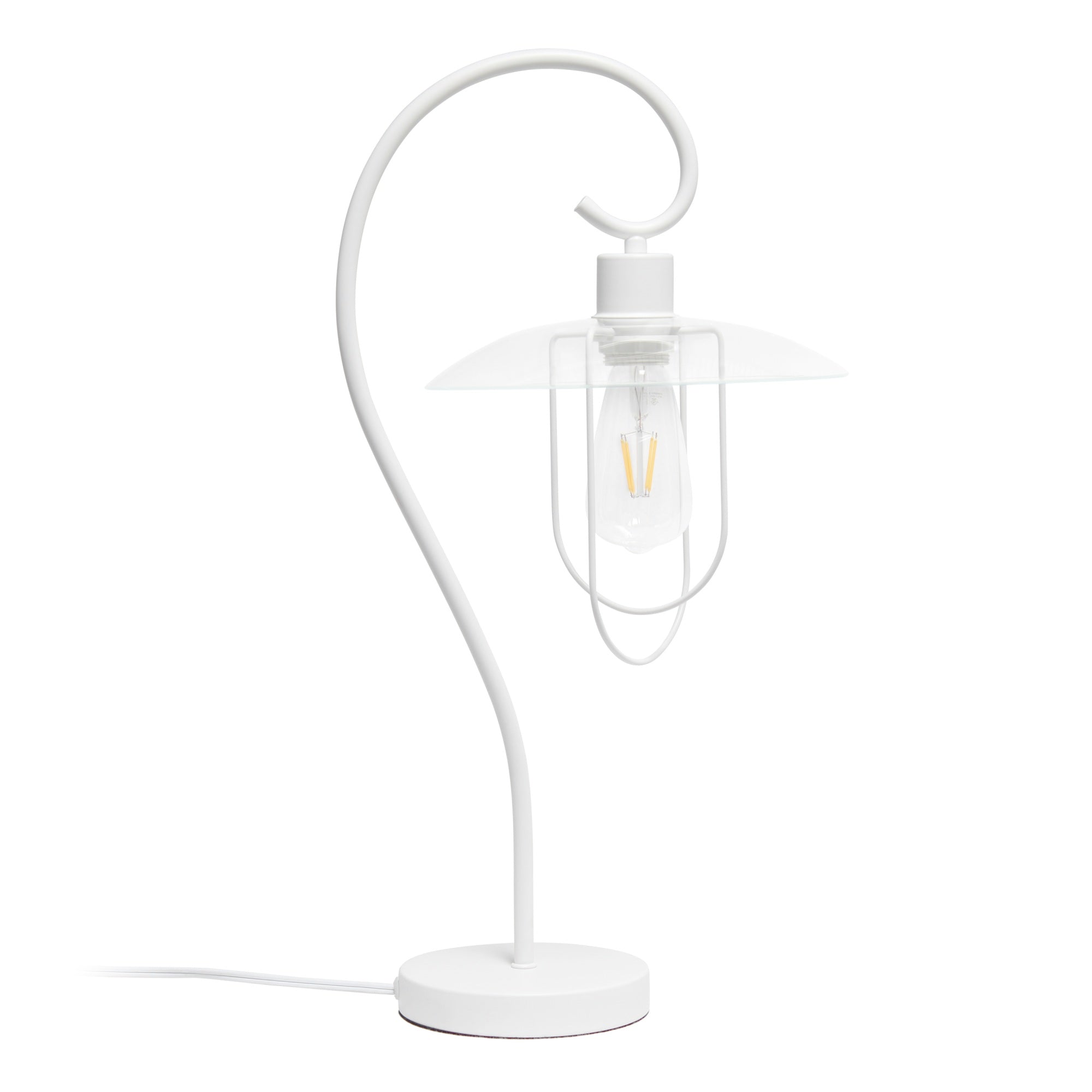 Lalia Home Modern Metal Scroll Table Lamp, White