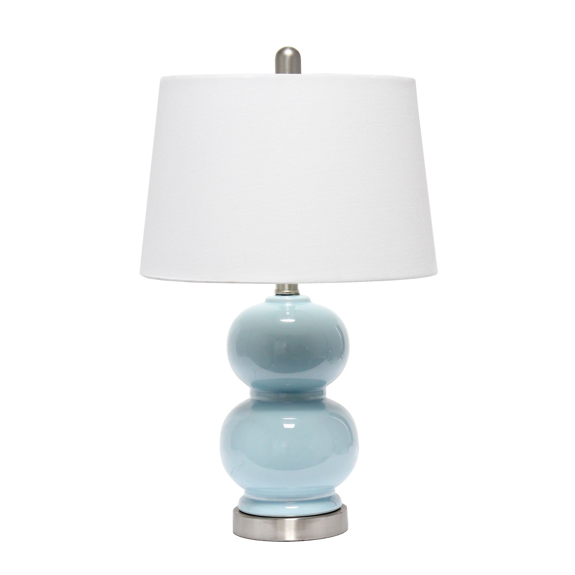 Lalia Home Dual Orb Table Lamp With Fabric Shade, Light Blue