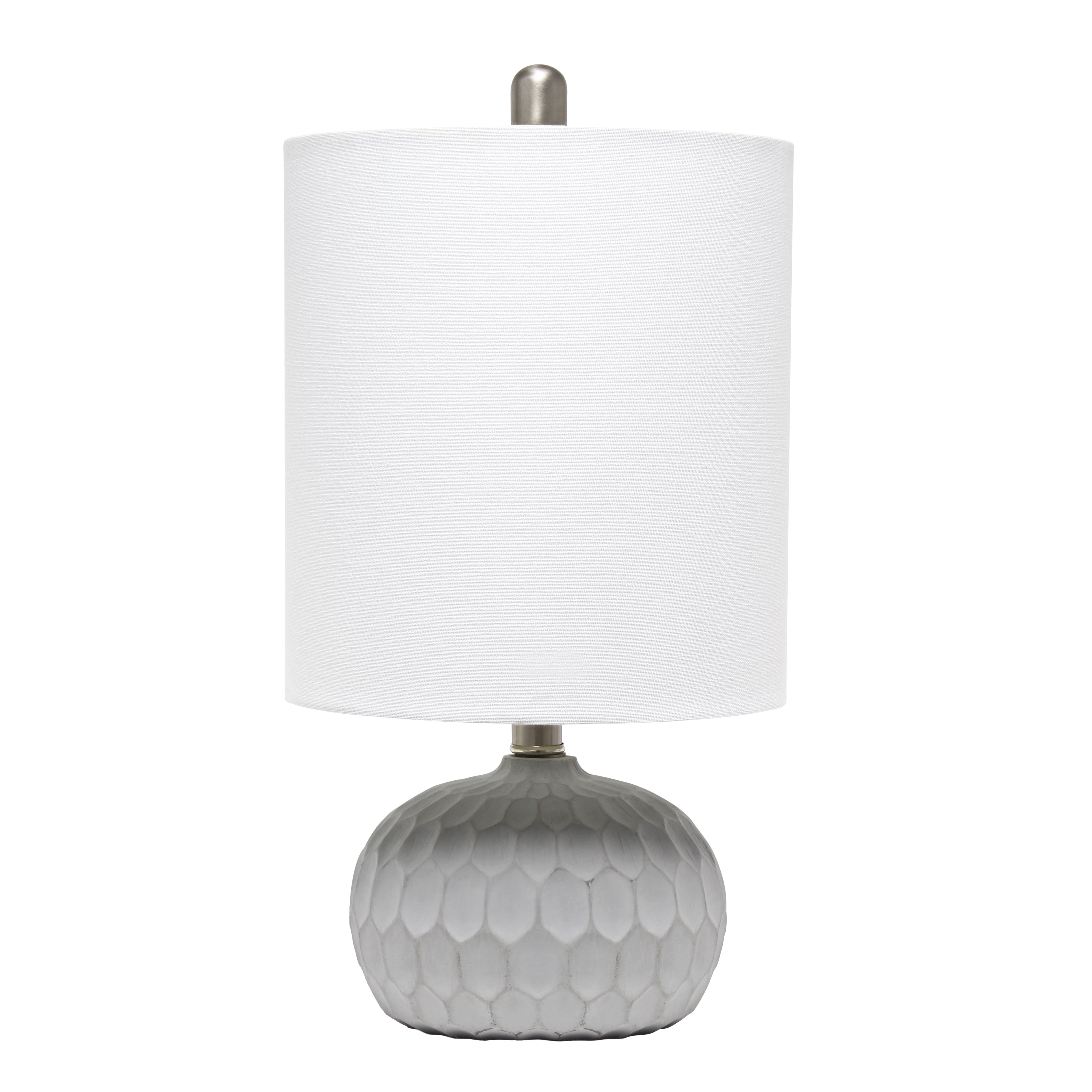 Lalia Home Concrete Thumbprint Table Lamp With White Fabric Shade
