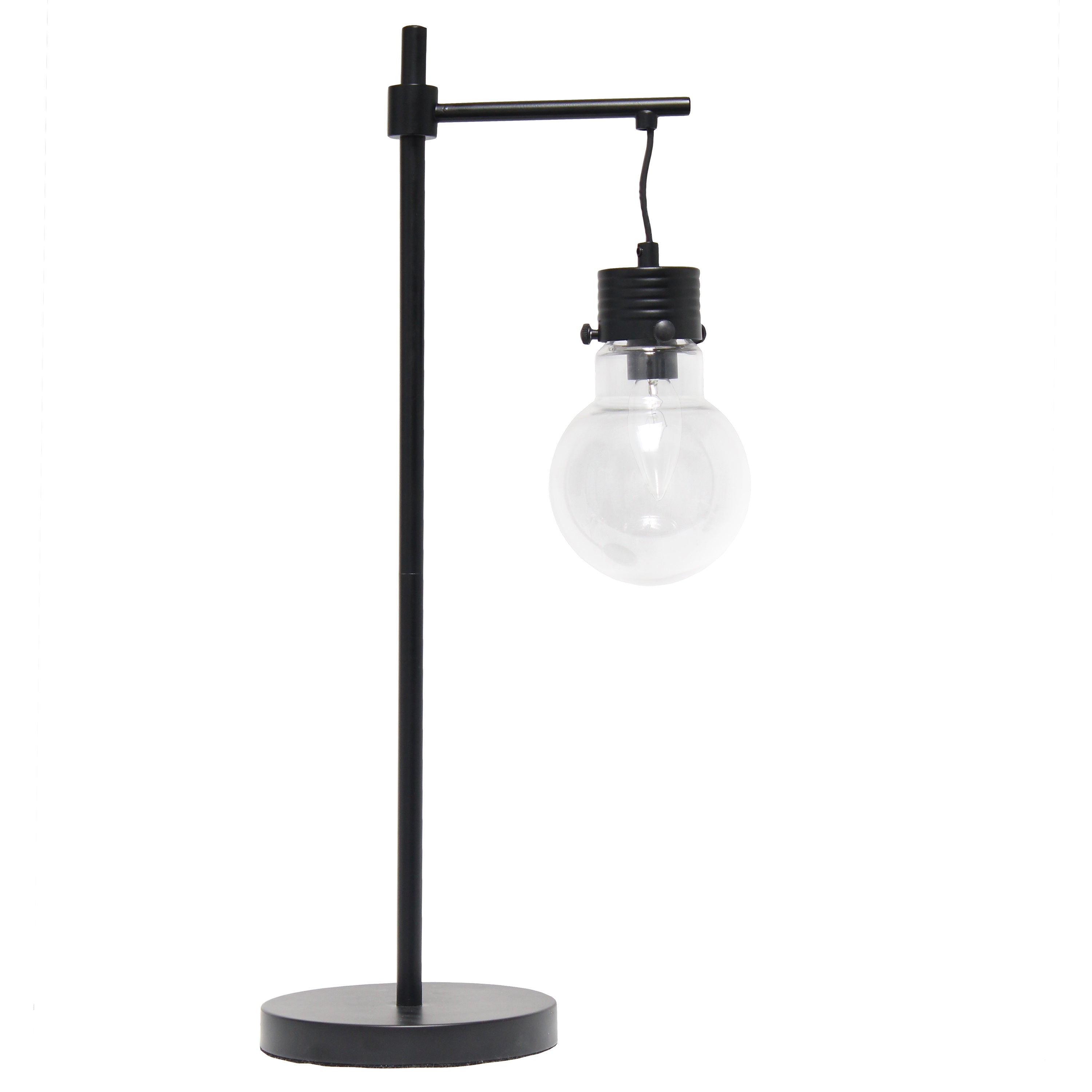 Lalia Home Black Matte 1 Light Beacon Table  Lamp With Clear Glass Shade