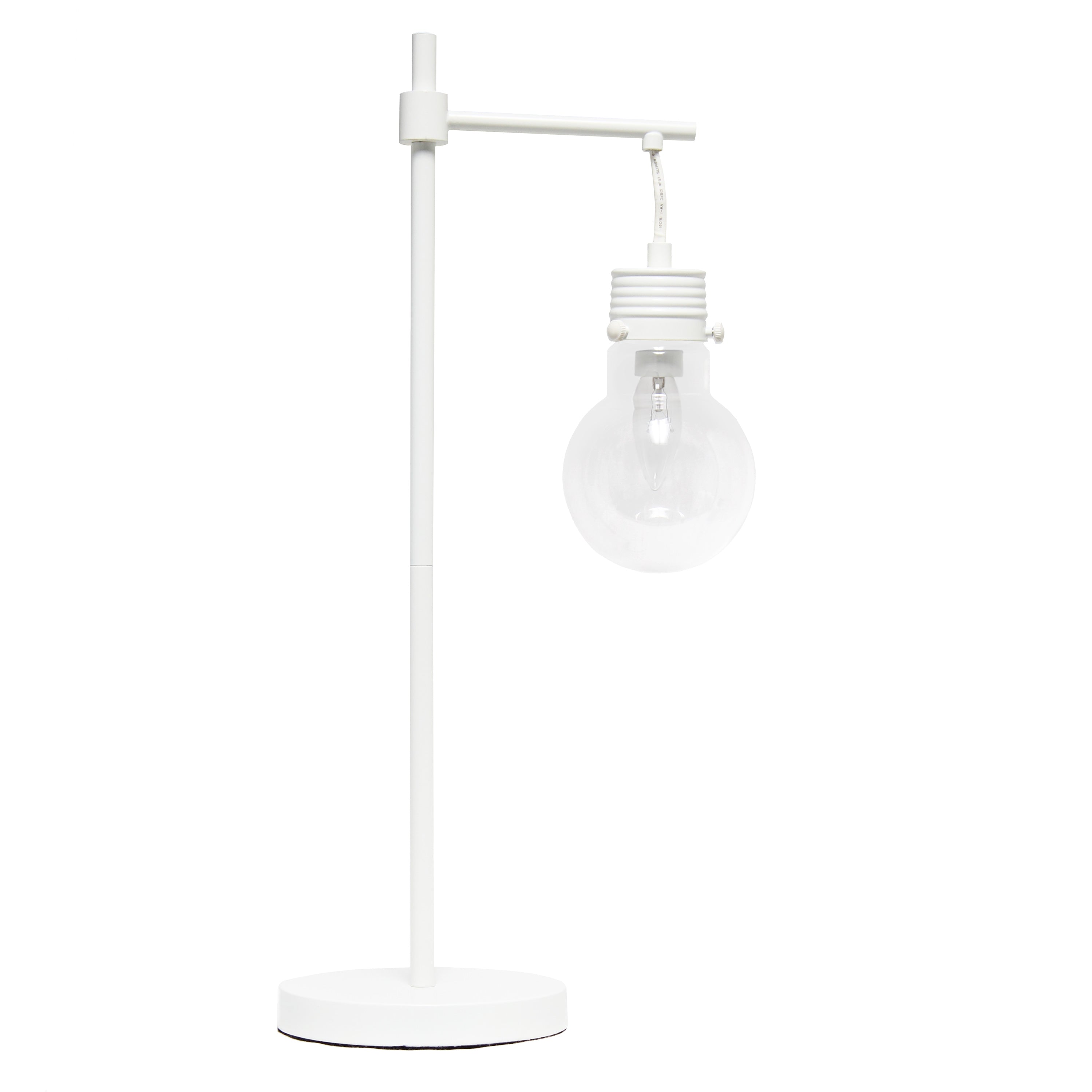 Lalia Home White Matte 1 Light Beacon Table  Lamp With Clear Glass Shade