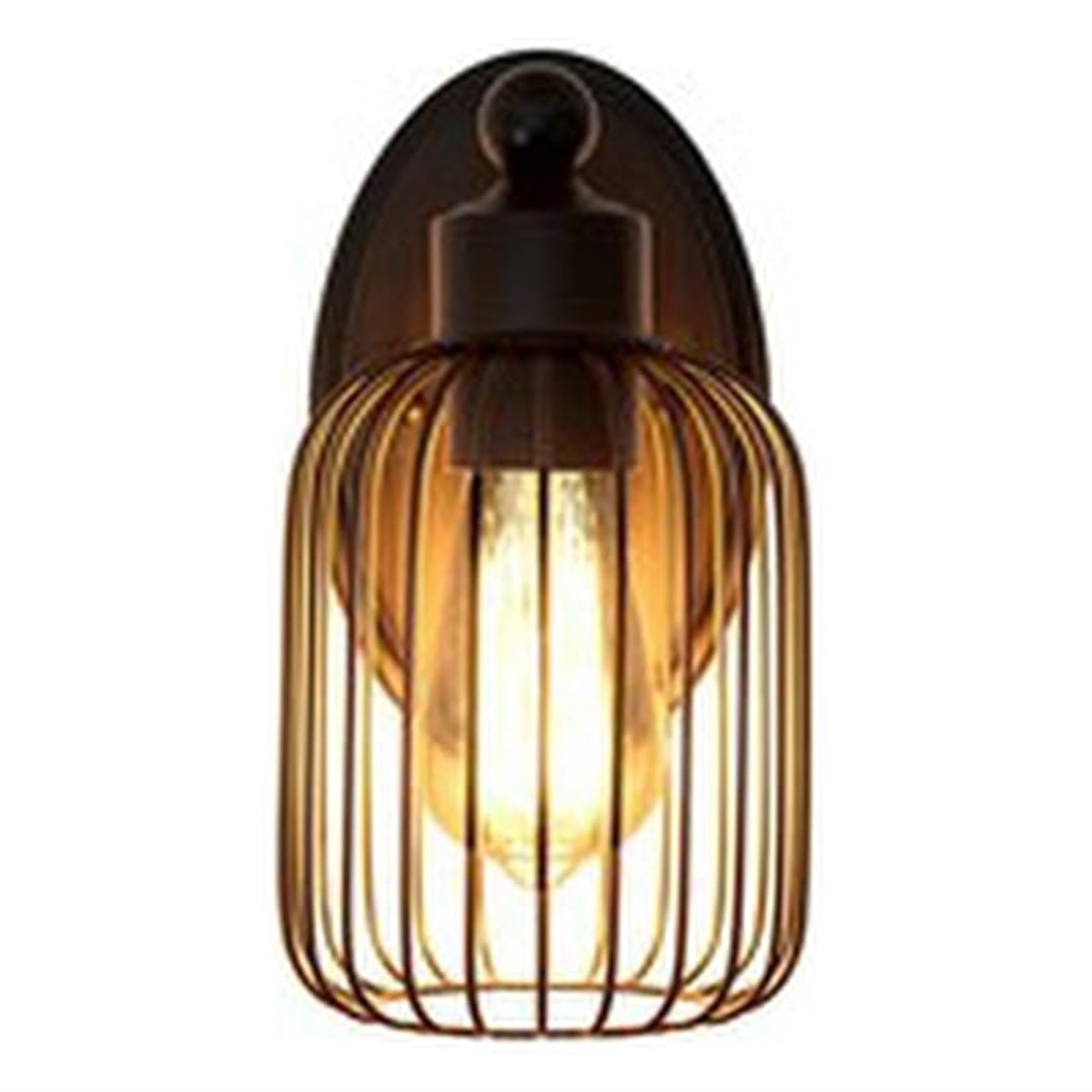 Lalia Home Ironhouse 10.5' One Light Industrial Decorative Cage Wall Sconce Uplight Downlight Wall Mounted Fixture For Home Dcor, Bathroom, Entryway, Hallway, Black