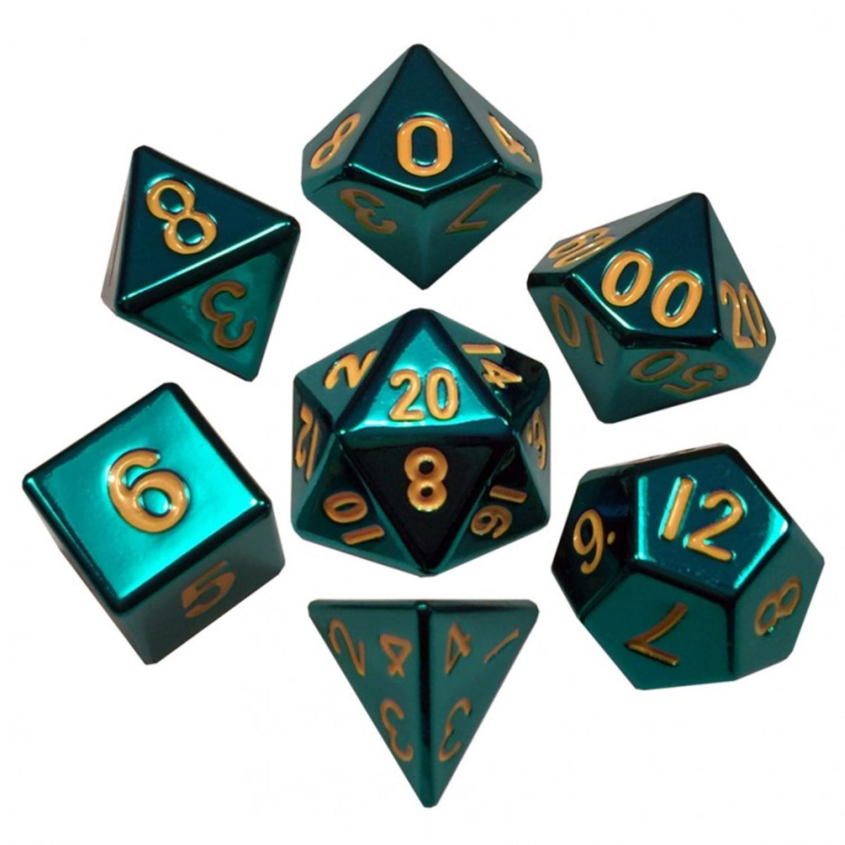 7-Set: 16Mm Turquoise Painted Metal