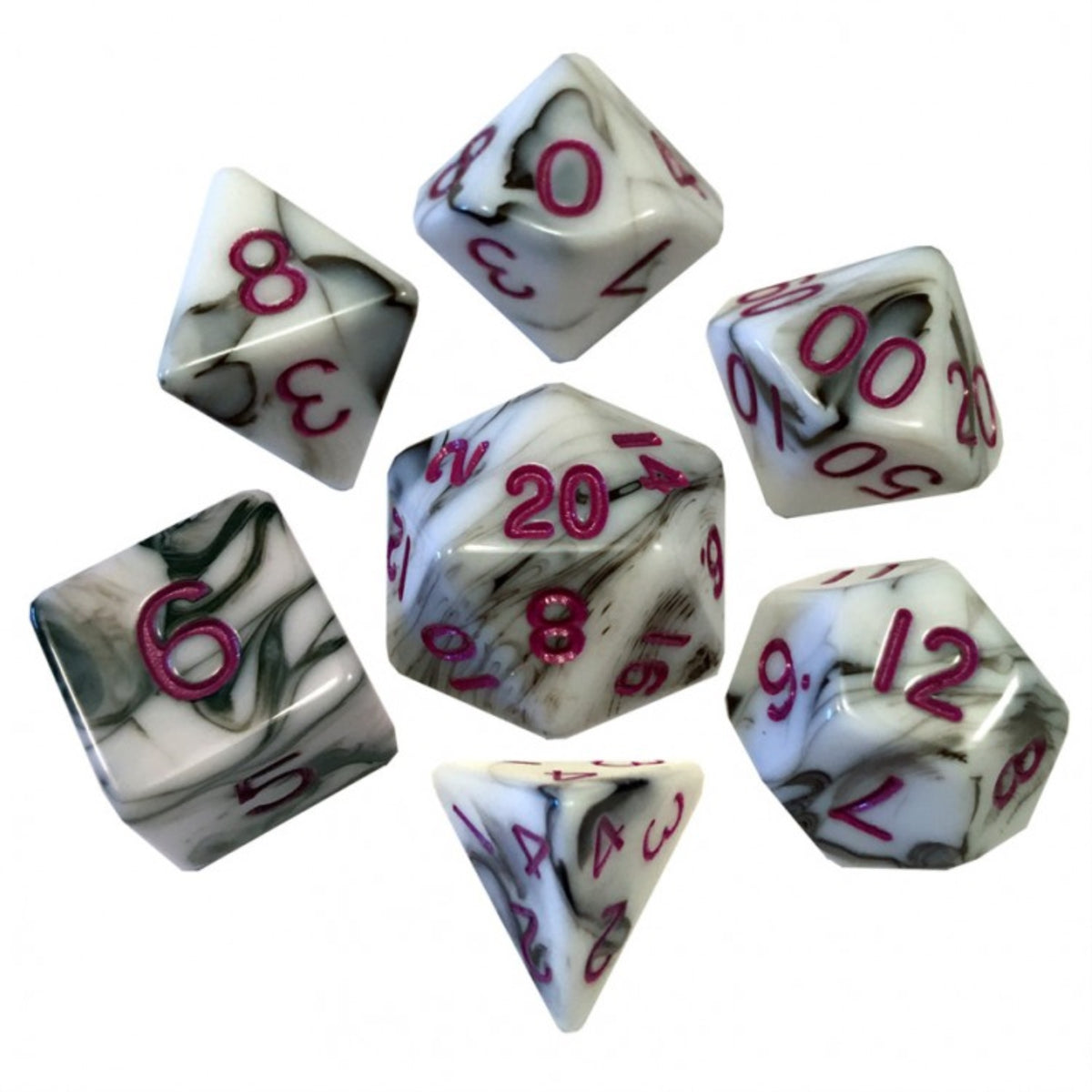 7-Set: 16Mm: Acrylic Bkwhpu