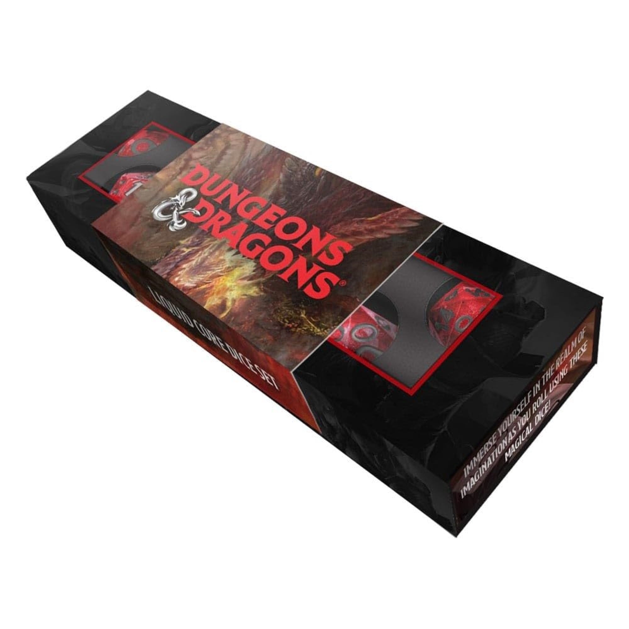 FanRoll Officially Licensed Dungeons & Dragons Red Liquid Core Dice Set