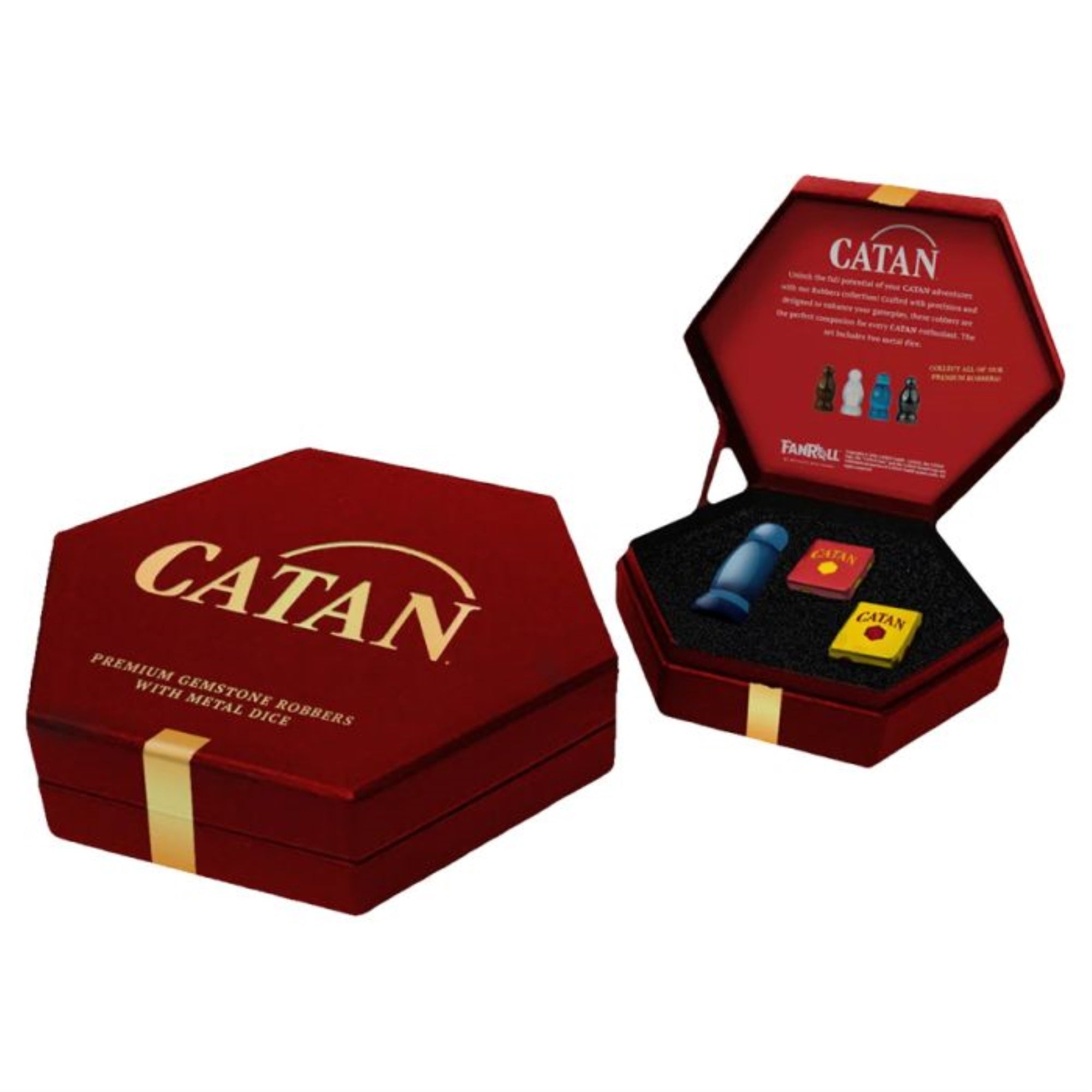 Catan: Robber & Metal Dice Set: Cat'S Eye Aquamarine