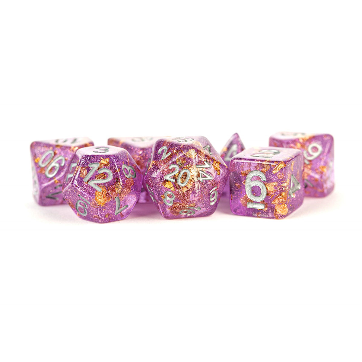 Foil Dice: Purple W/Gold Foil 16Mm Poly Dice Set