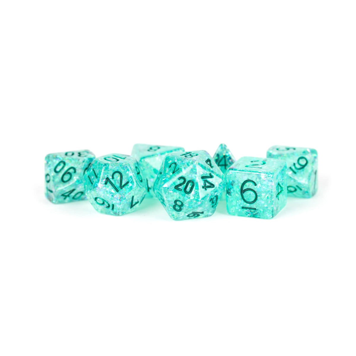16Mm Resin Flash Dice Poly Dice Set: Teal