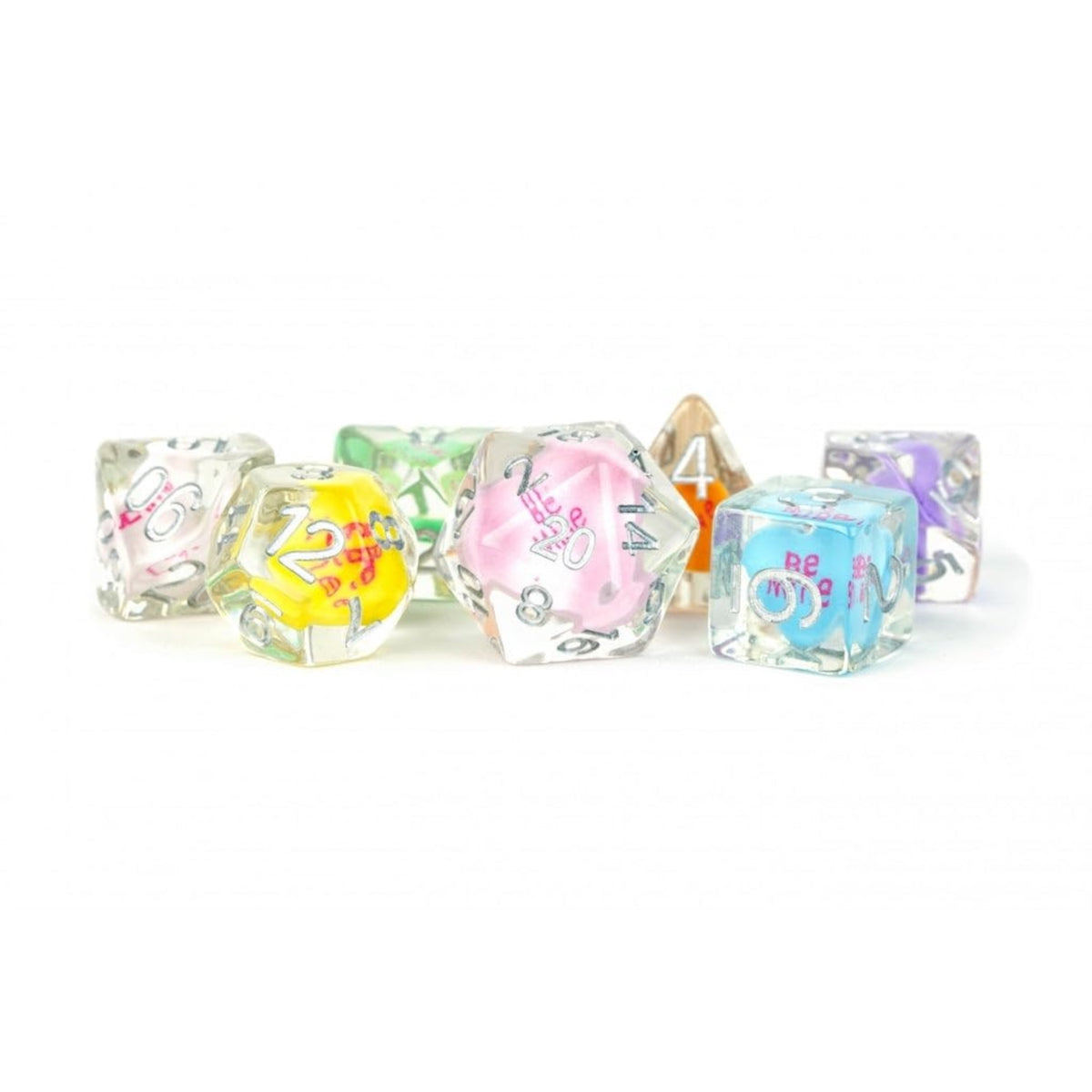 Fanroll By Metallic Dice Games 16Mm Resin Poly Dnd Dice Set: Love Dice, Role Playing Game Dice For Dungeons And Dragons