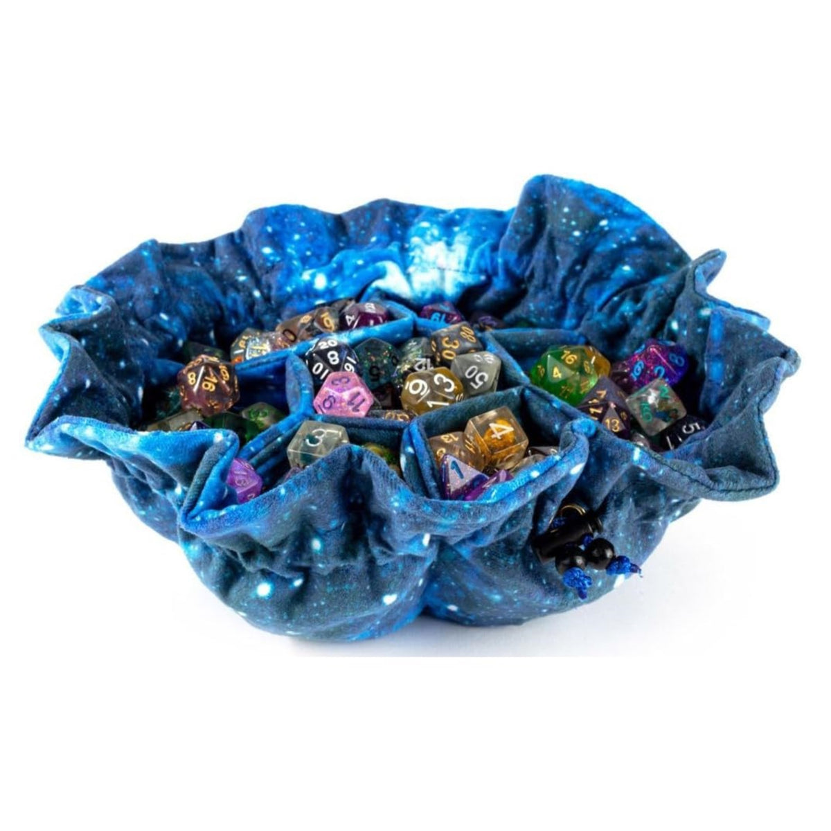 Metallic Dice Games Fanroll Velvet Compartment Dice Bag With Pockets: Galaxy, Role Playing Game Dice Accessories For Dungeons And Dragons