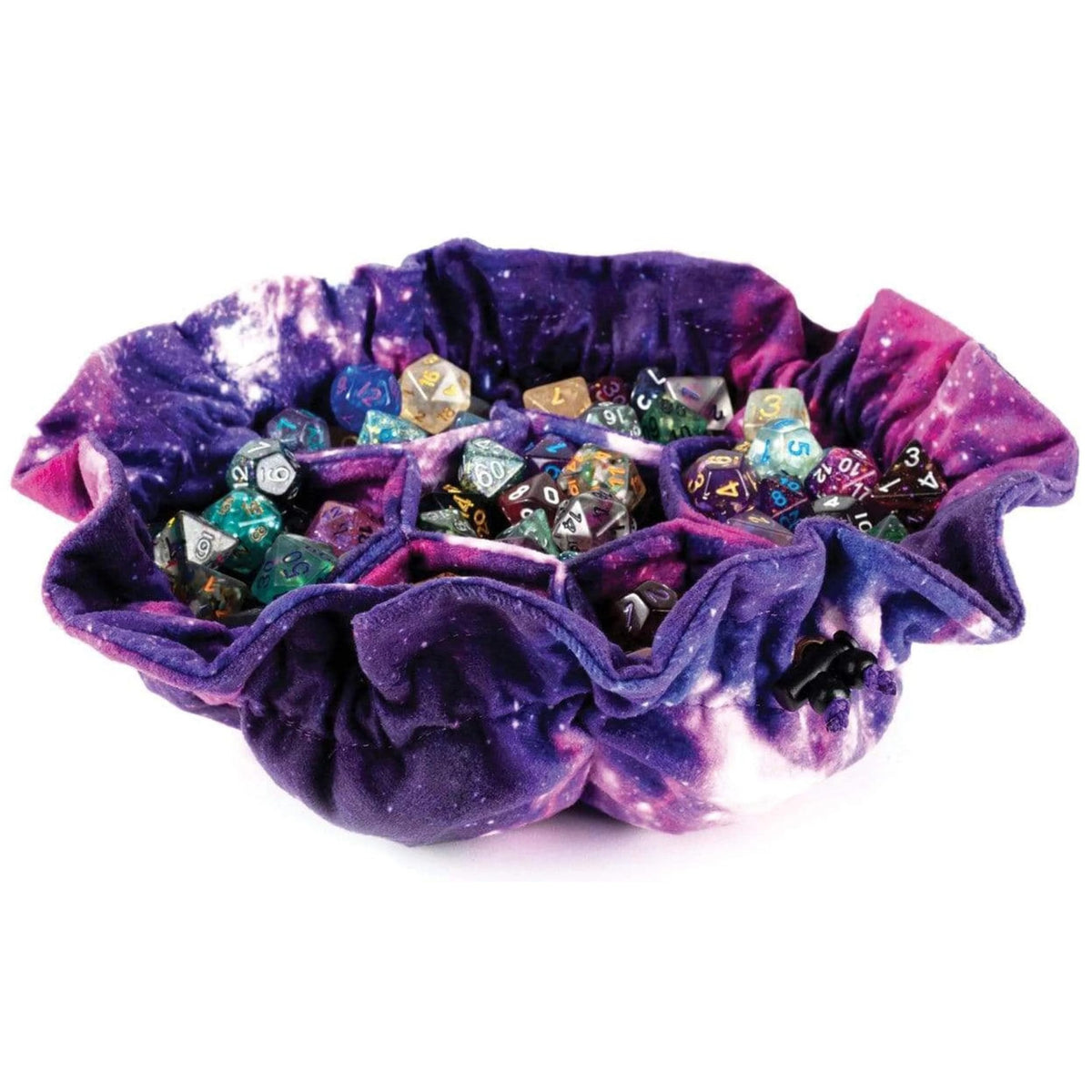 Metallic Dice Games Fanroll Velvet Compartment Dice Bag With Pockets: Nebula, Role Playing Game Dice Accessories For Dungeons And Dragons