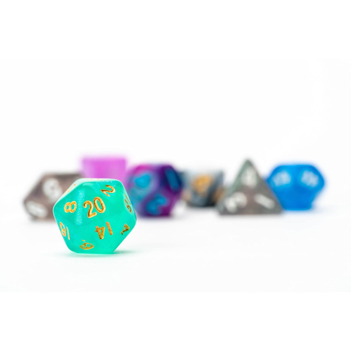 Fanroll By Metallic Dice Games Mystery Misfit Resin Polyhedral Dice Set, 7 Dice (Set Of 2, 14 Dice)
