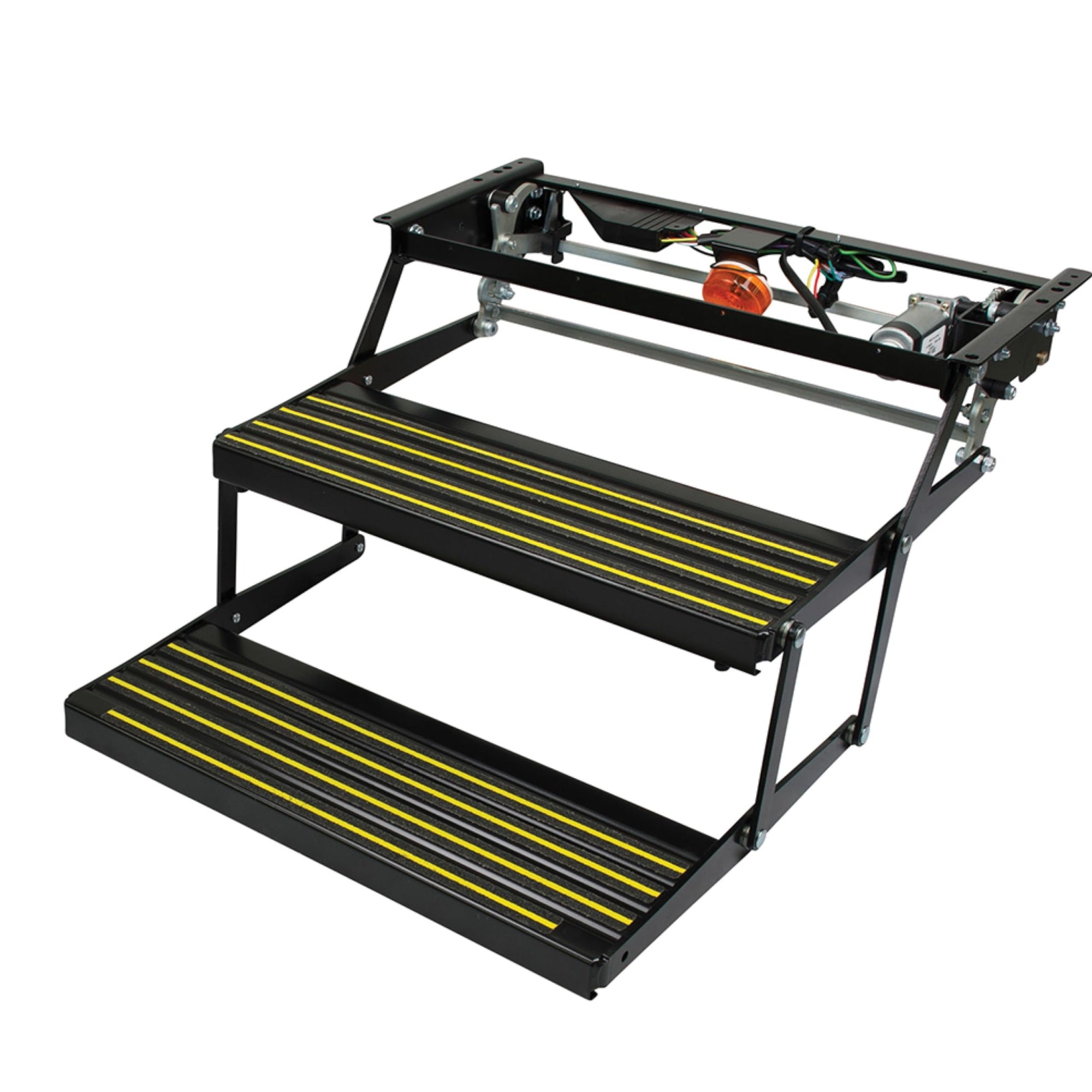 Kwikee Revolution Double Electric Rv Steps For 5Th Wheel Rvs, Travel Trailers, Motorhomes, Hidden Light, Auto Extend And Retract, Anti-Slip Surface, 750 Lb. Capacity, Steel Construction - 3725791