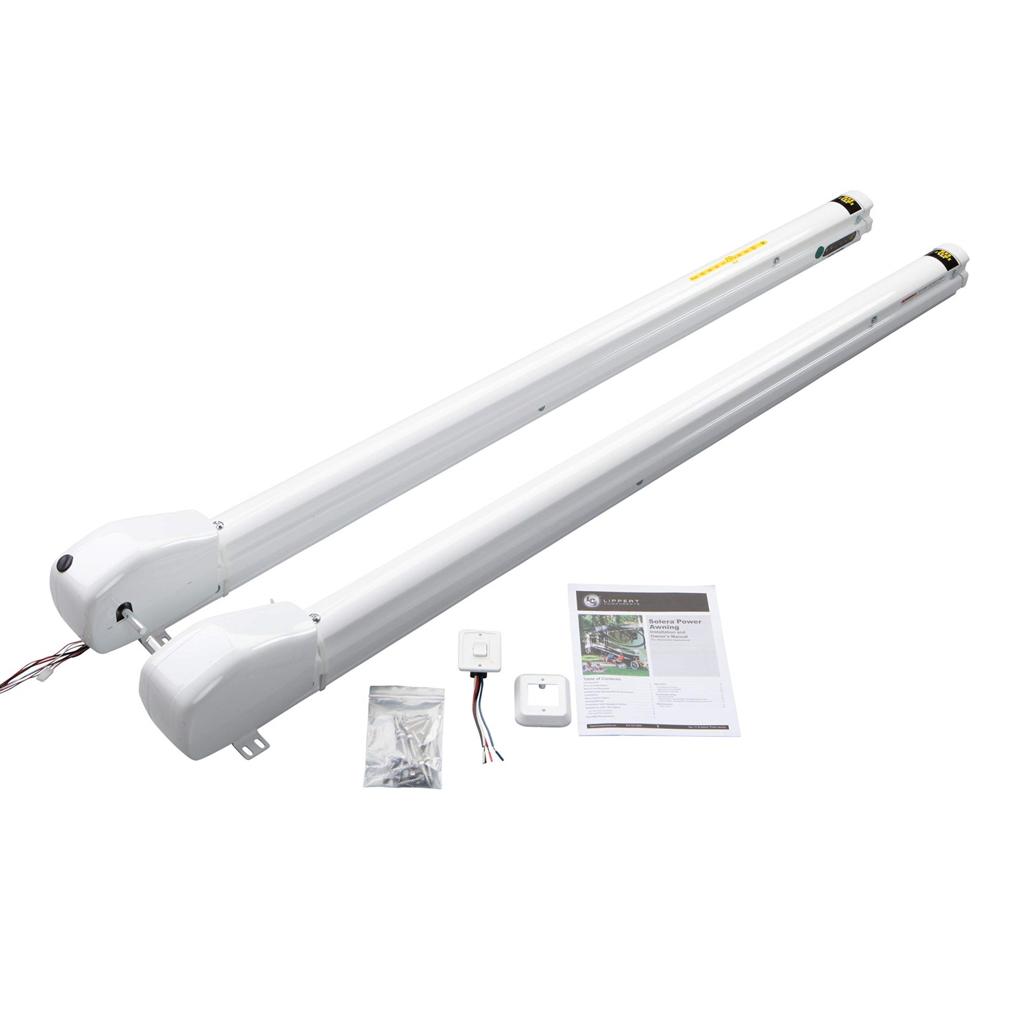 Solera 12V Smart Arm Awning Hardware Kit For 5Th Wheel Rvs And Travel Trailers - Standard - White