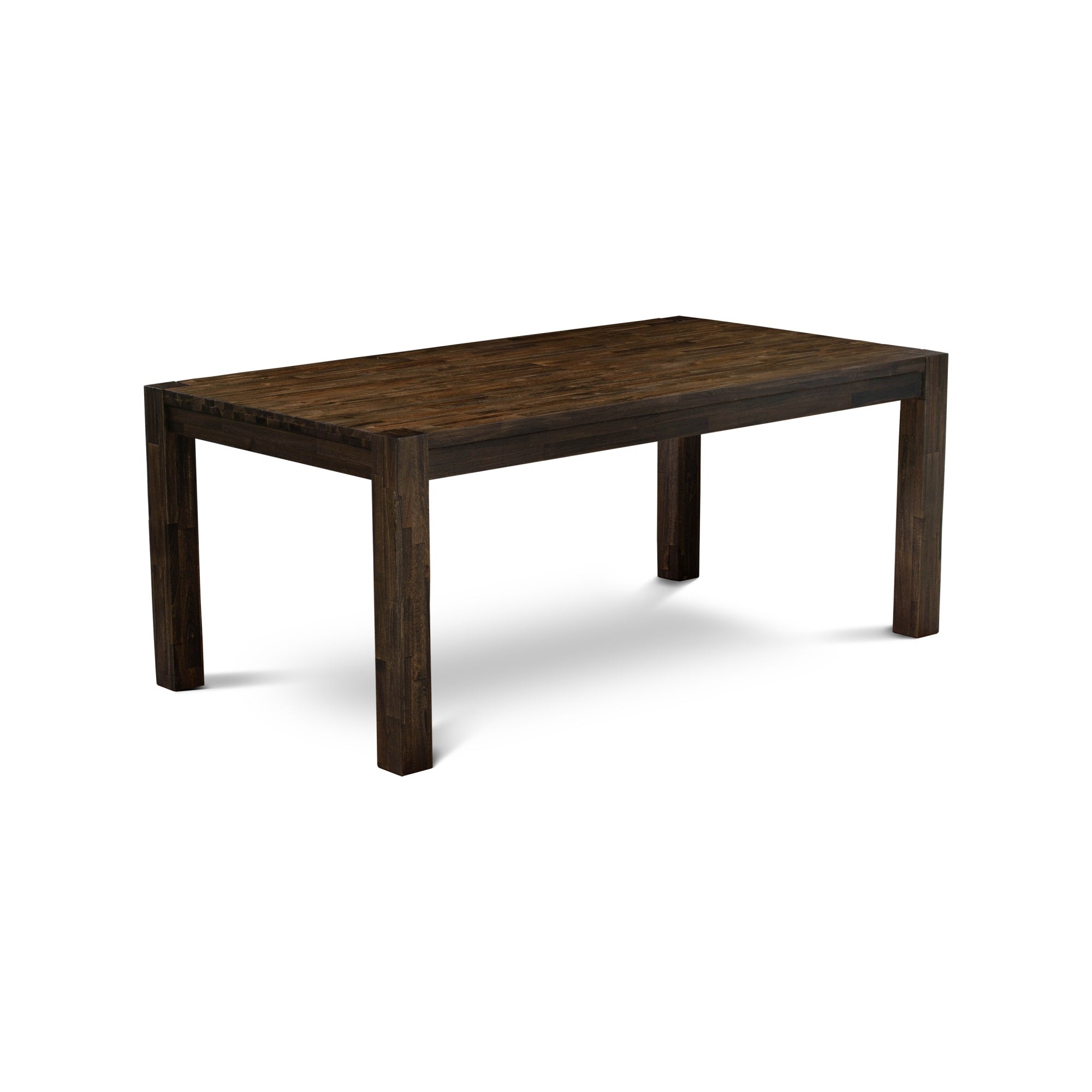 Ergode Lmla5-77-16 5-Pc Modern Dining Table Set - 4 Upholstered Chairs - Dark Khaki Linen Fabric - Rectangular Table Top - Distressed Jacobean Finish