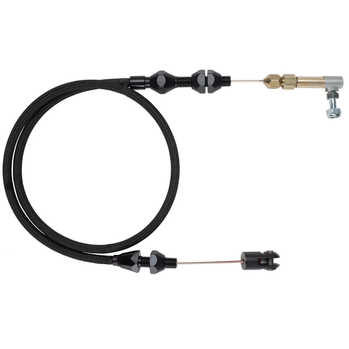 Lokar Xtc-1000Ht 24' Throttle Cable Kit With Black Stainless Steel Housing And Black Fittings