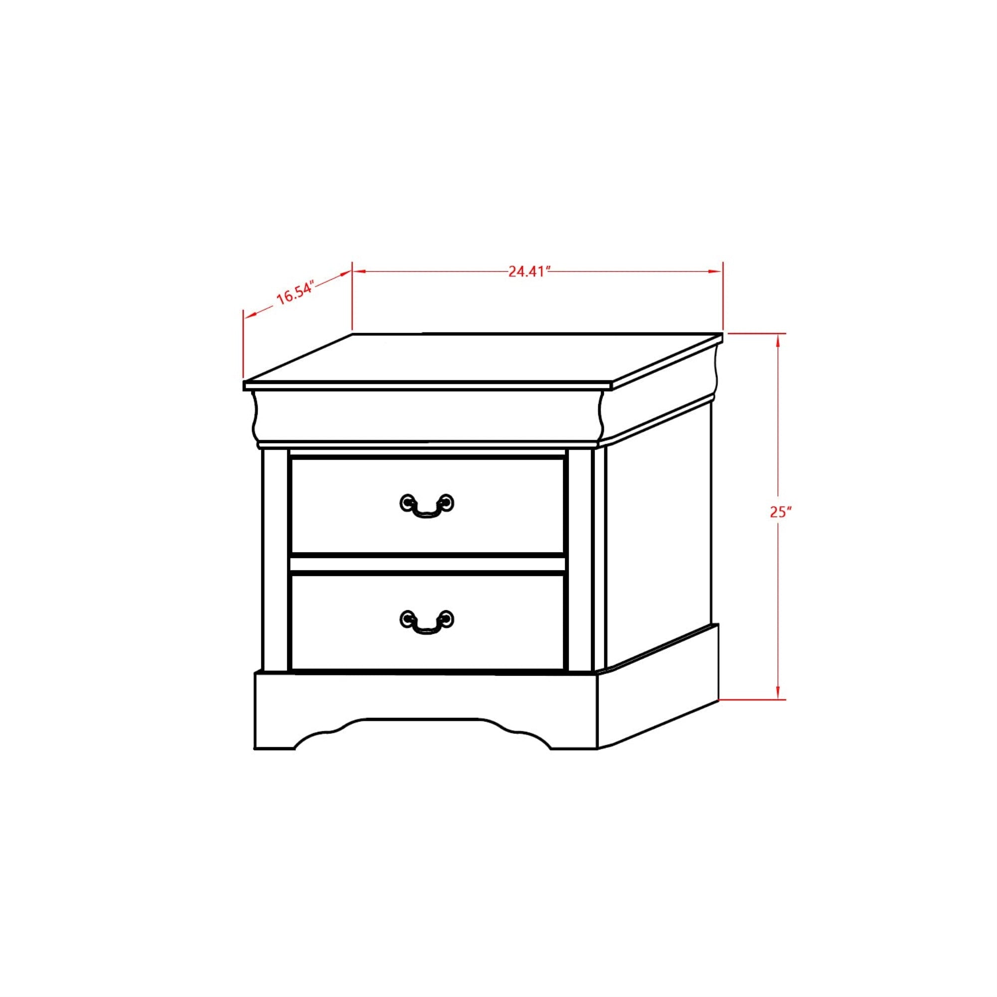 East West Furniture Lpn-03 Louis Philippe Night Stand In Walnut Finish