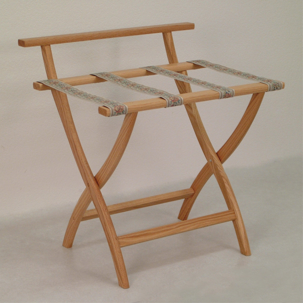 Wooden Mallet Wallsaver Luggage Rack, Tapestry Straps, Light Oak
